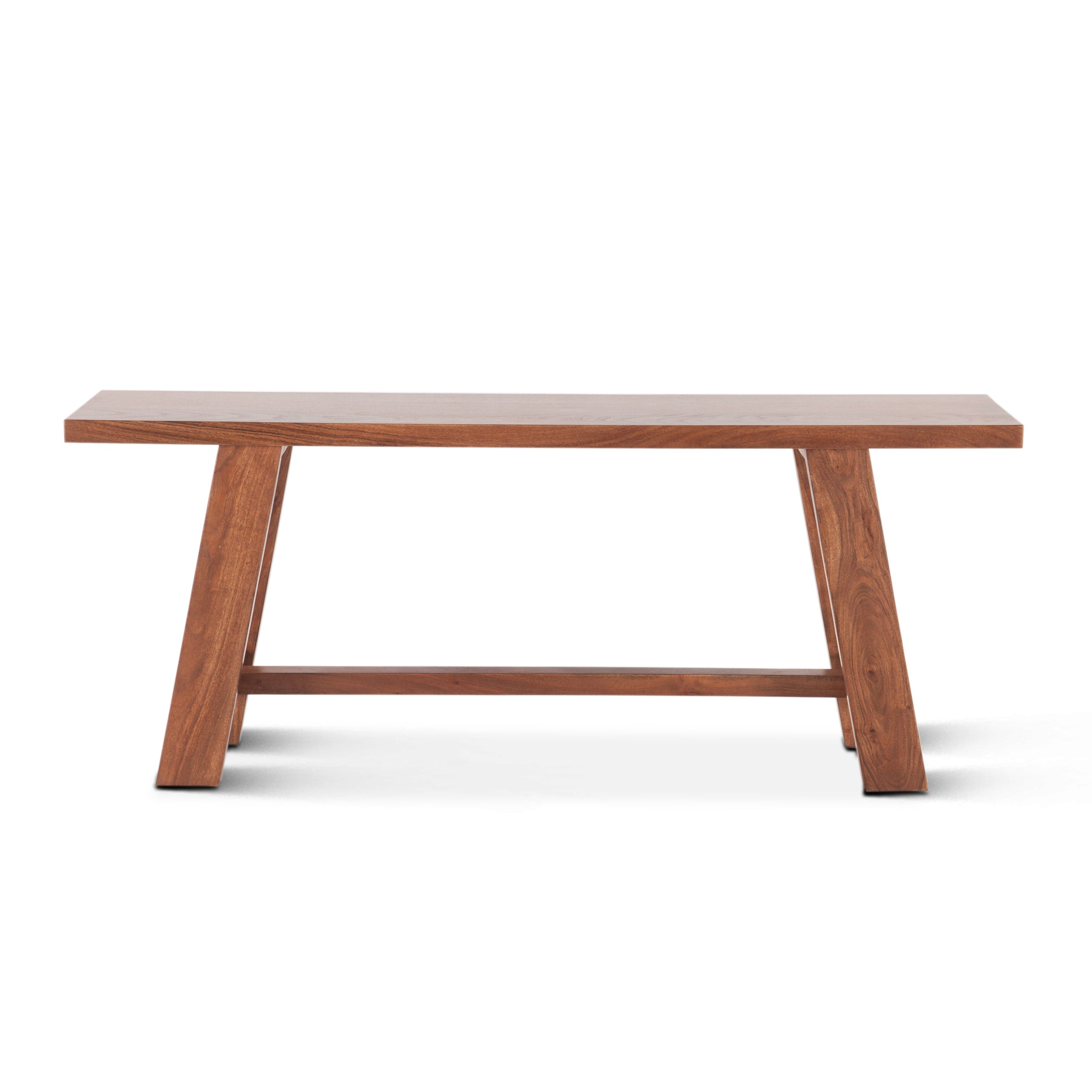 60" Cinnamon Brown Acacia Wood Counter Bench
