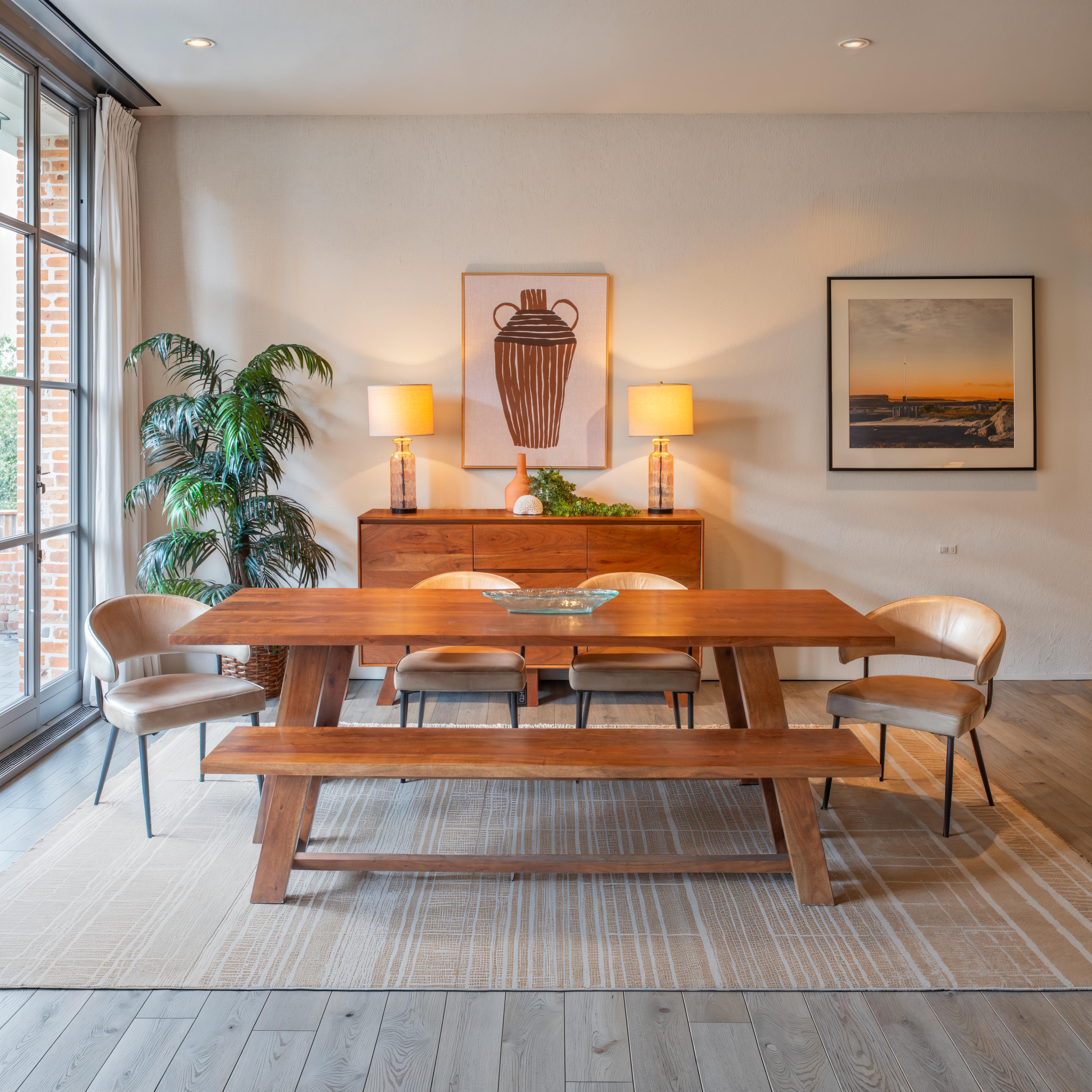 94" Cinnamon Brown Dining Table