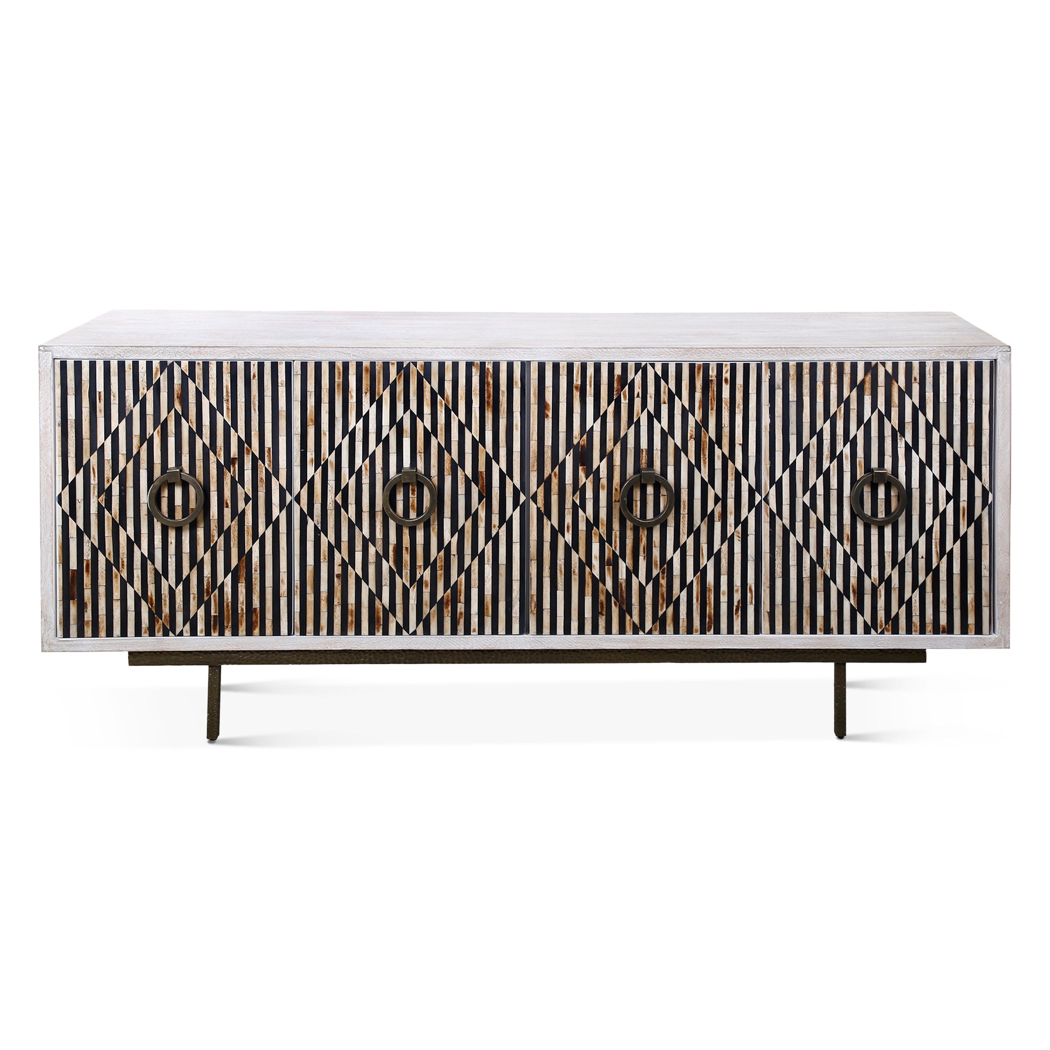 72" Whitewash Mango Wood Sideboard