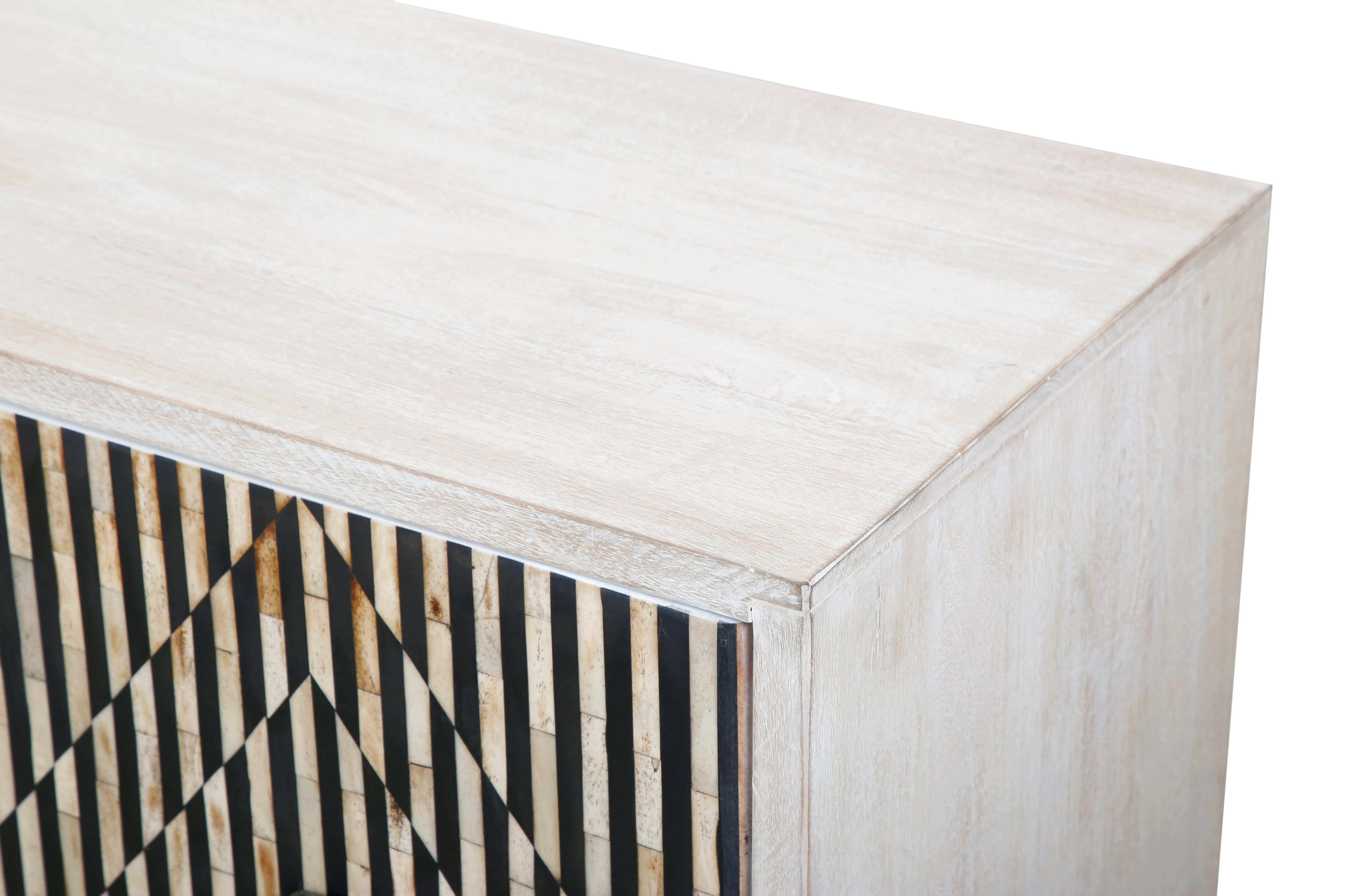 72" Whitewash Mango Wood Sideboard