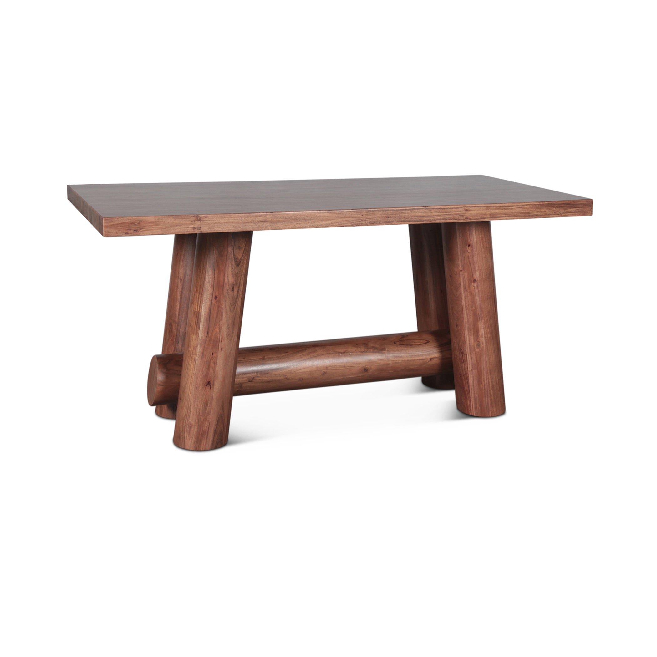 80" Light Vinegar Acacia Wood Gathering Table