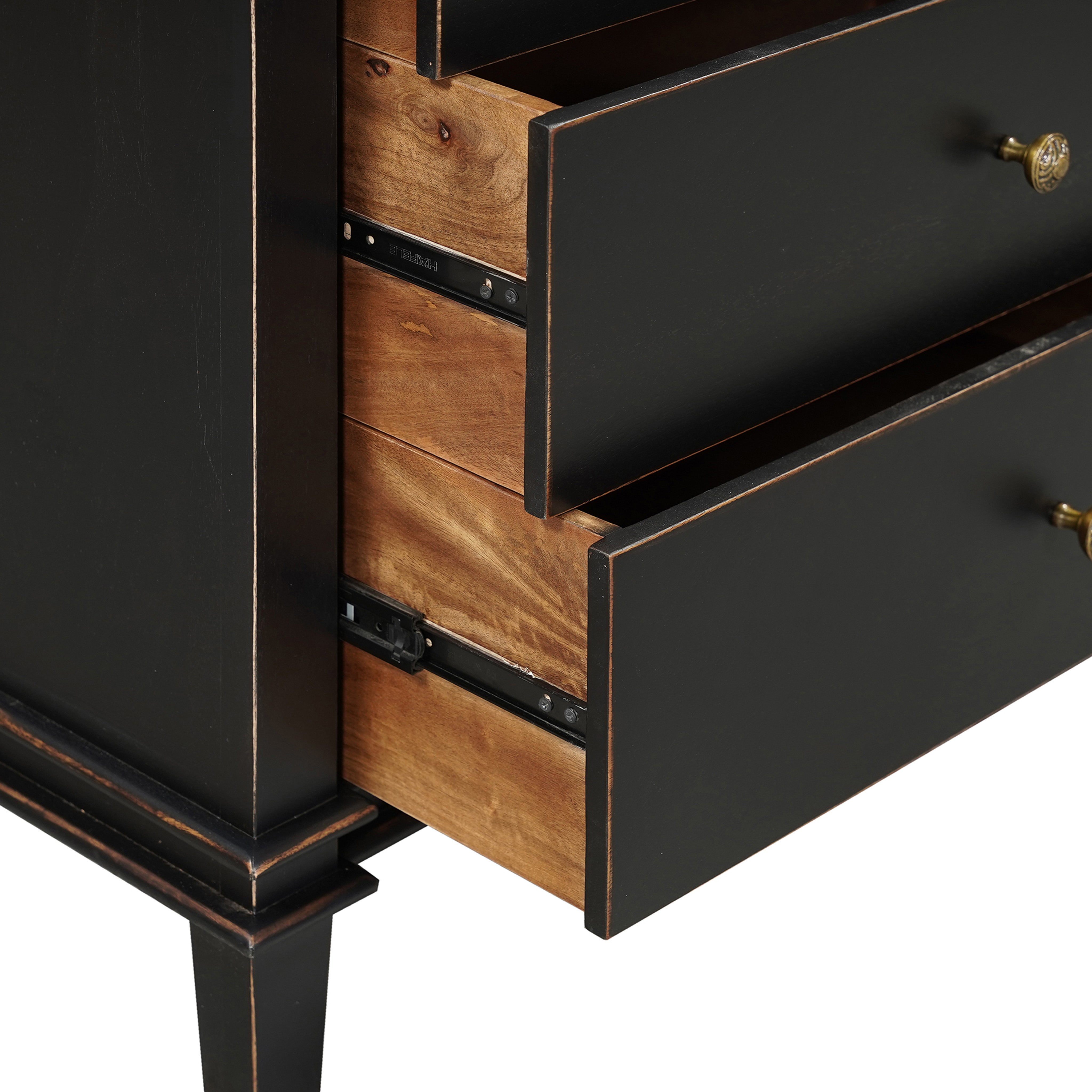 70" Distressed Black Mango Dresser