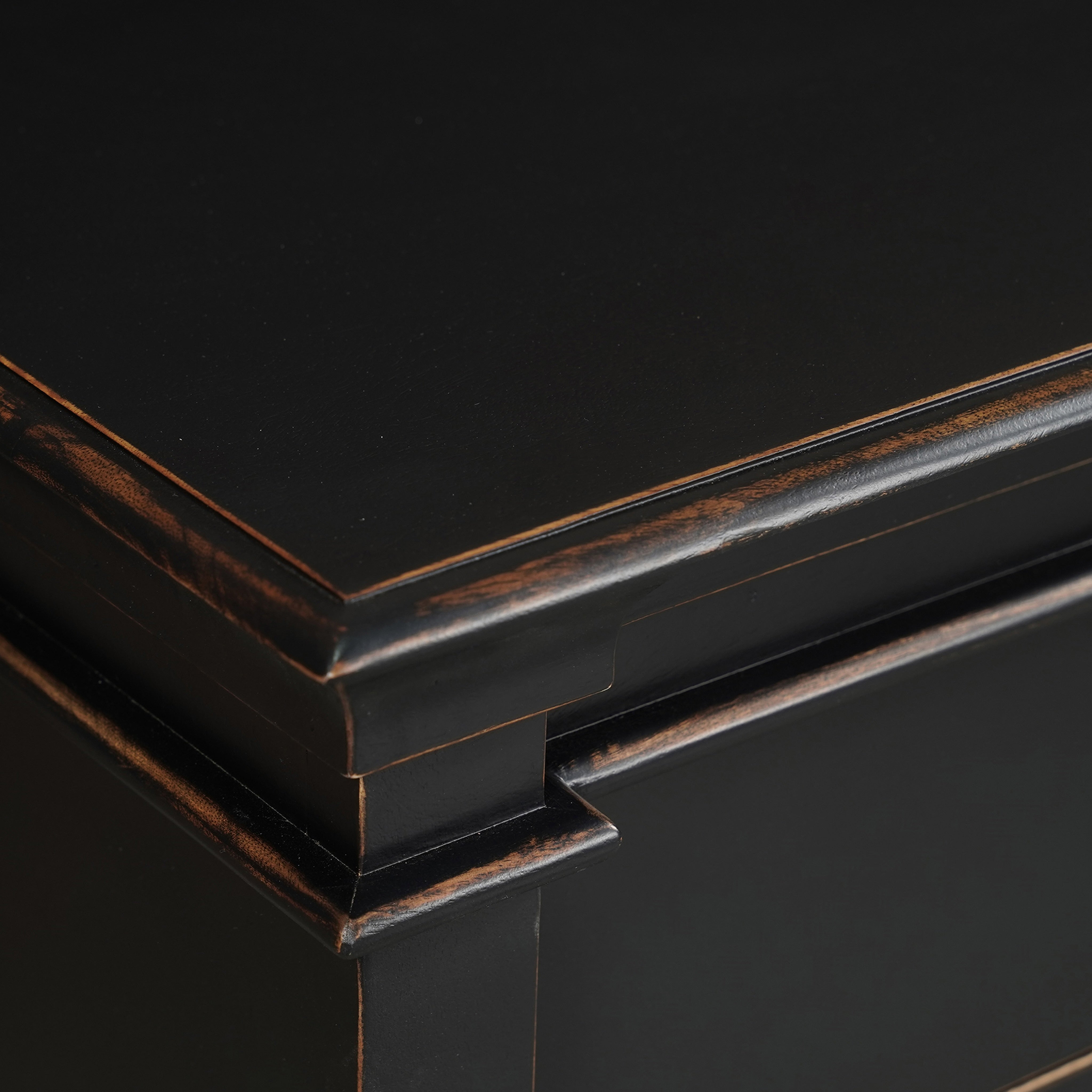 70" Distressed Black Mango Dresser