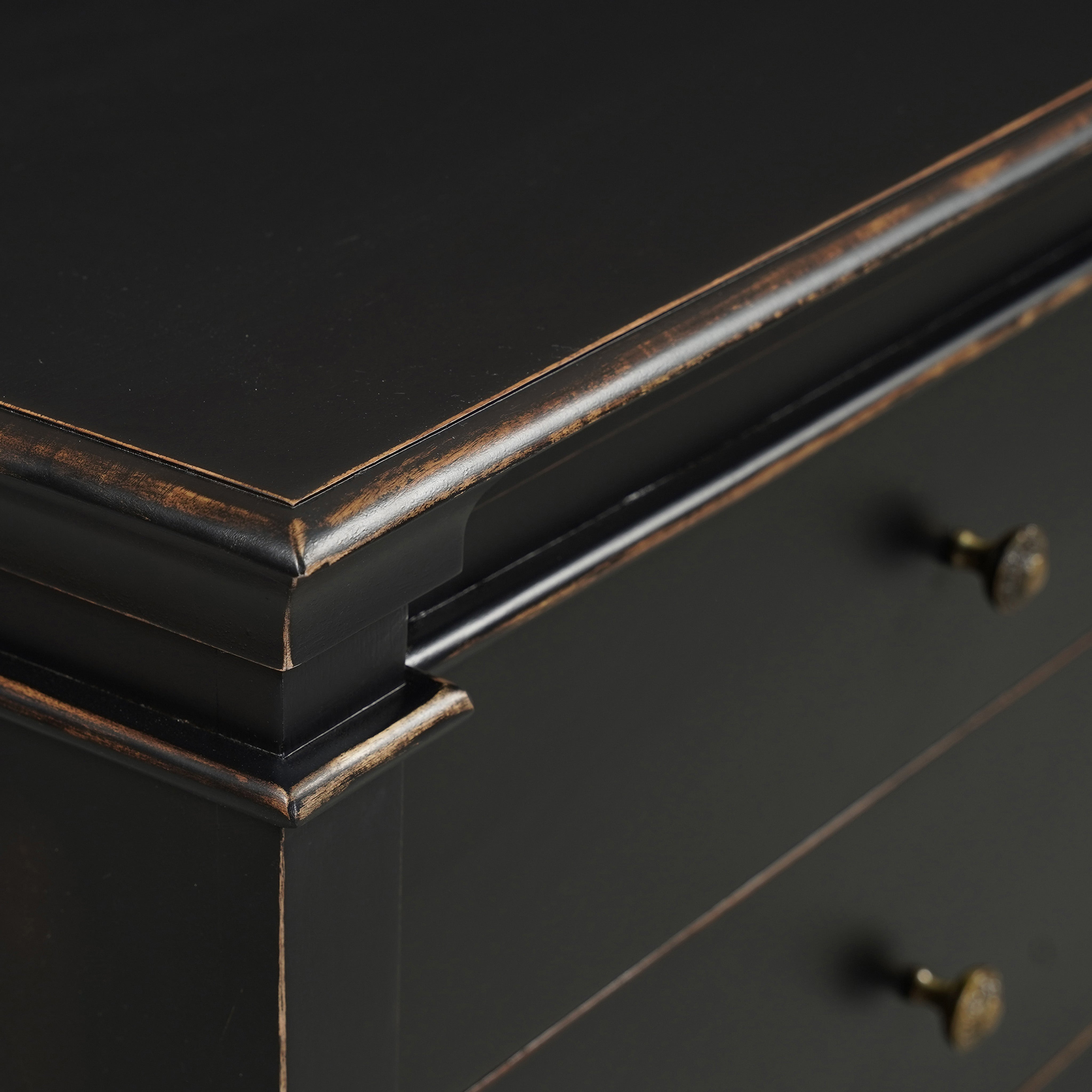 70" Distressed Black Mango Dresser