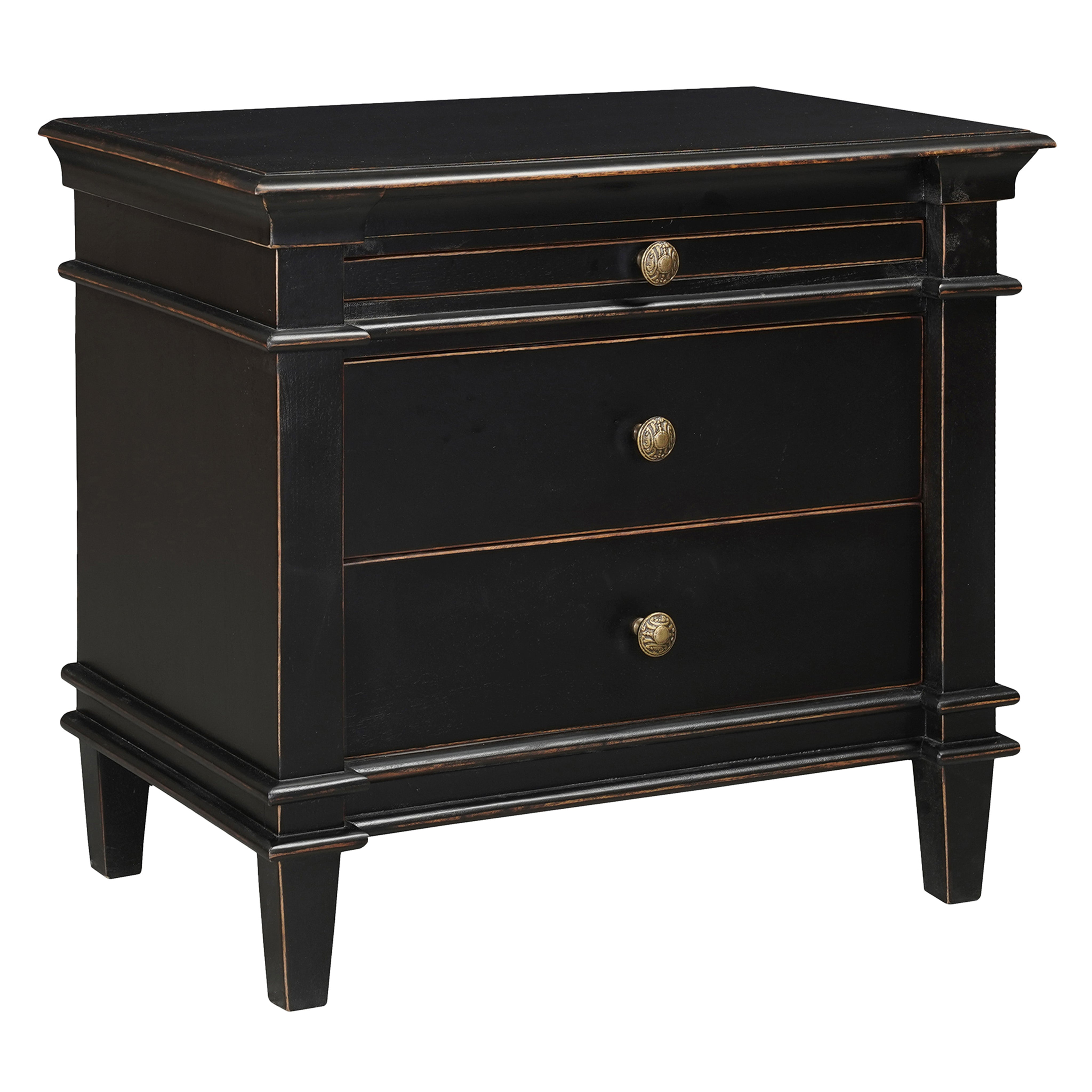30" Distressed Black Mango Nightstand