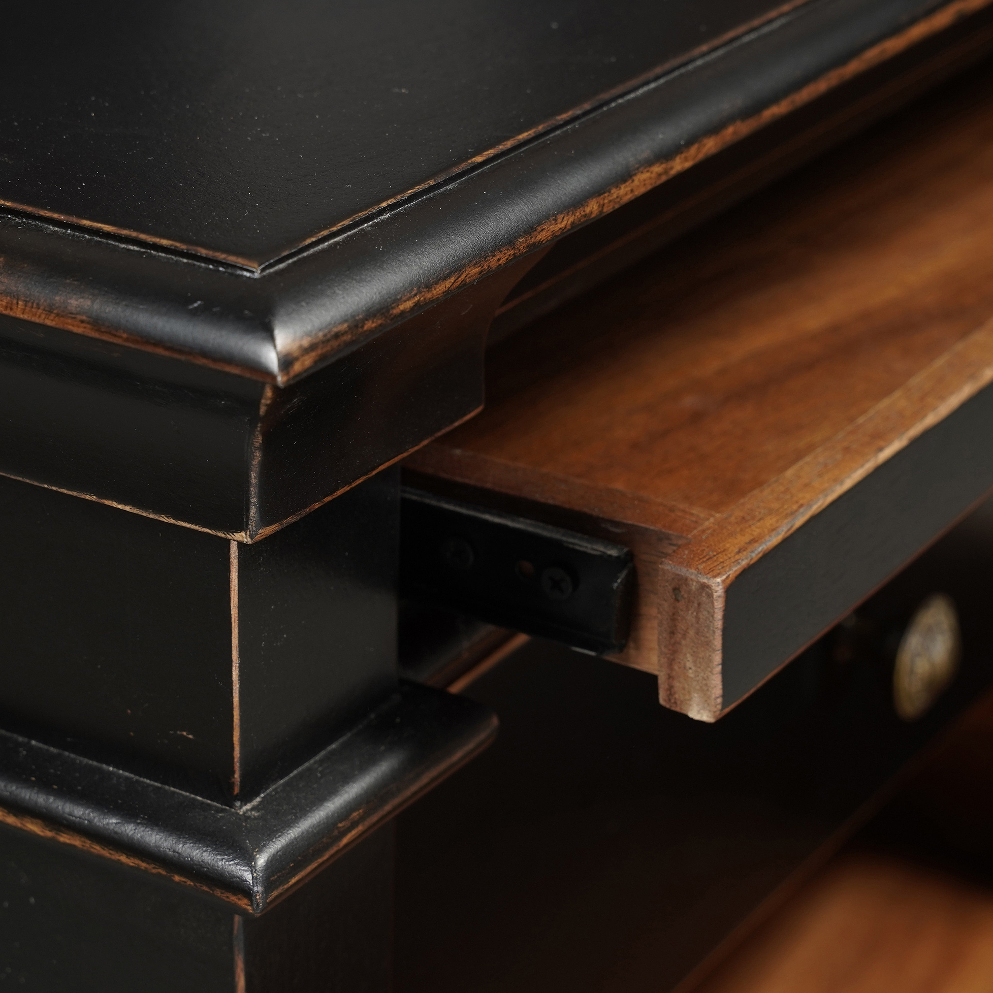 30" Distressed Black Mango Nightstand