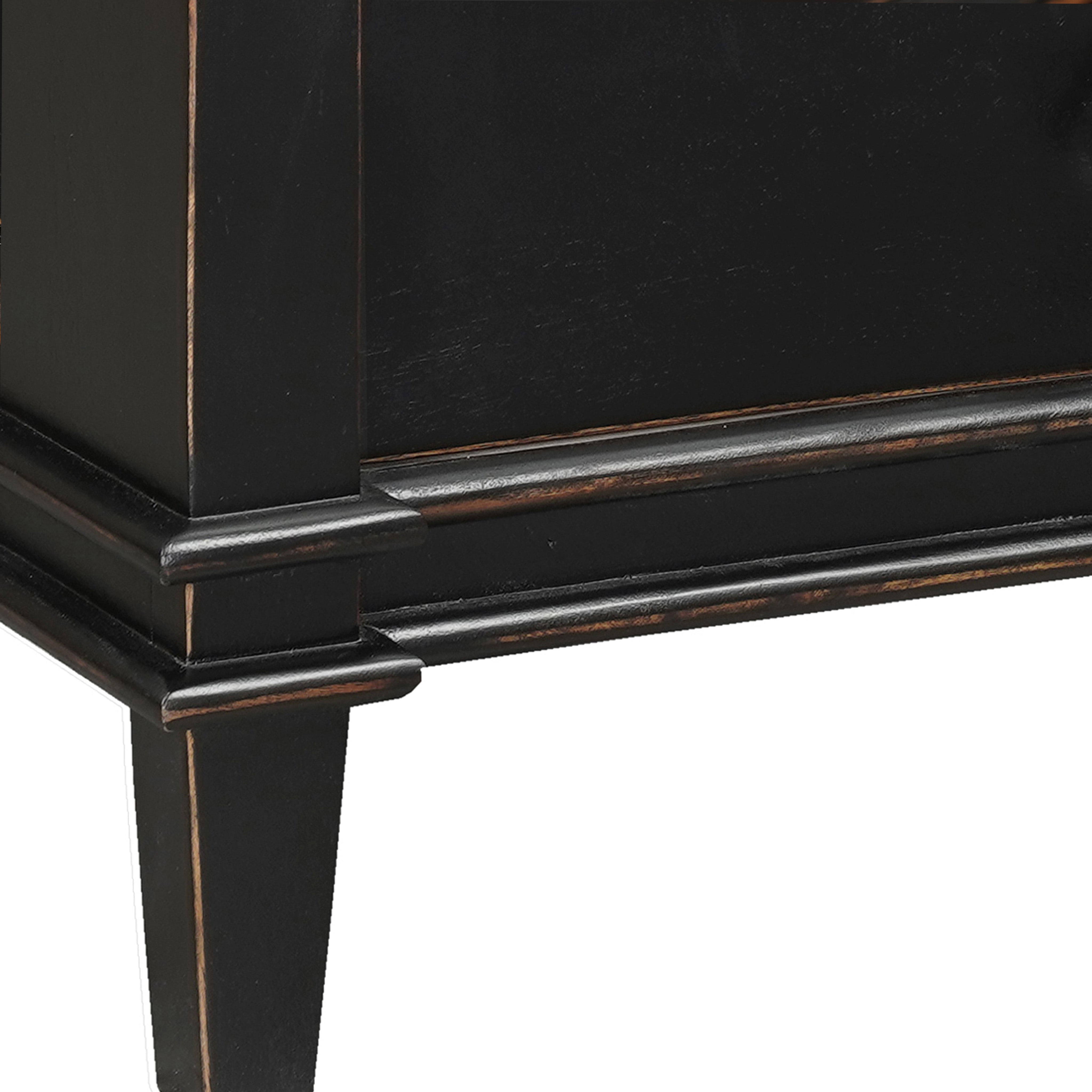 30" Distressed Black Mango Nightstand