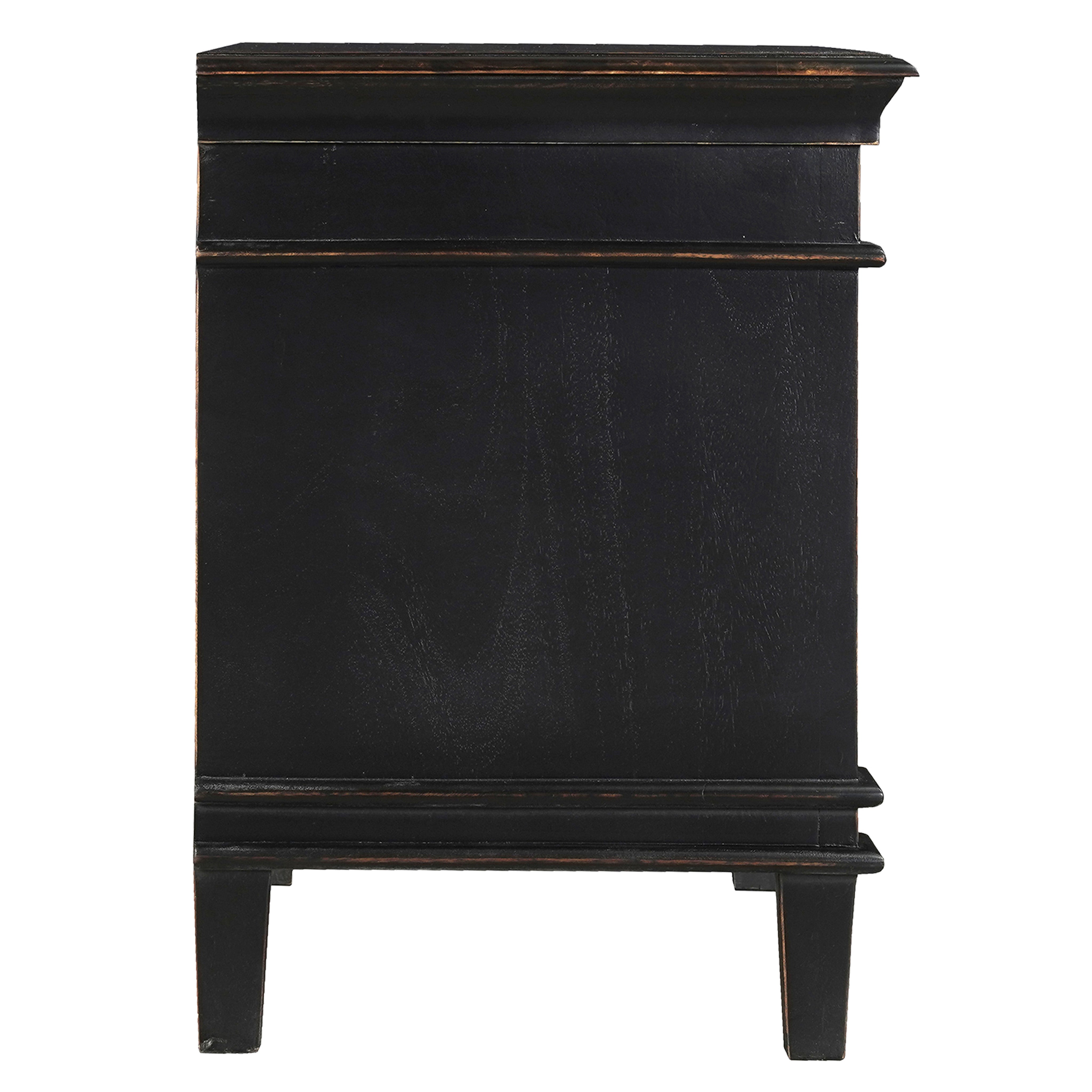 30" Distressed Black Mango Nightstand