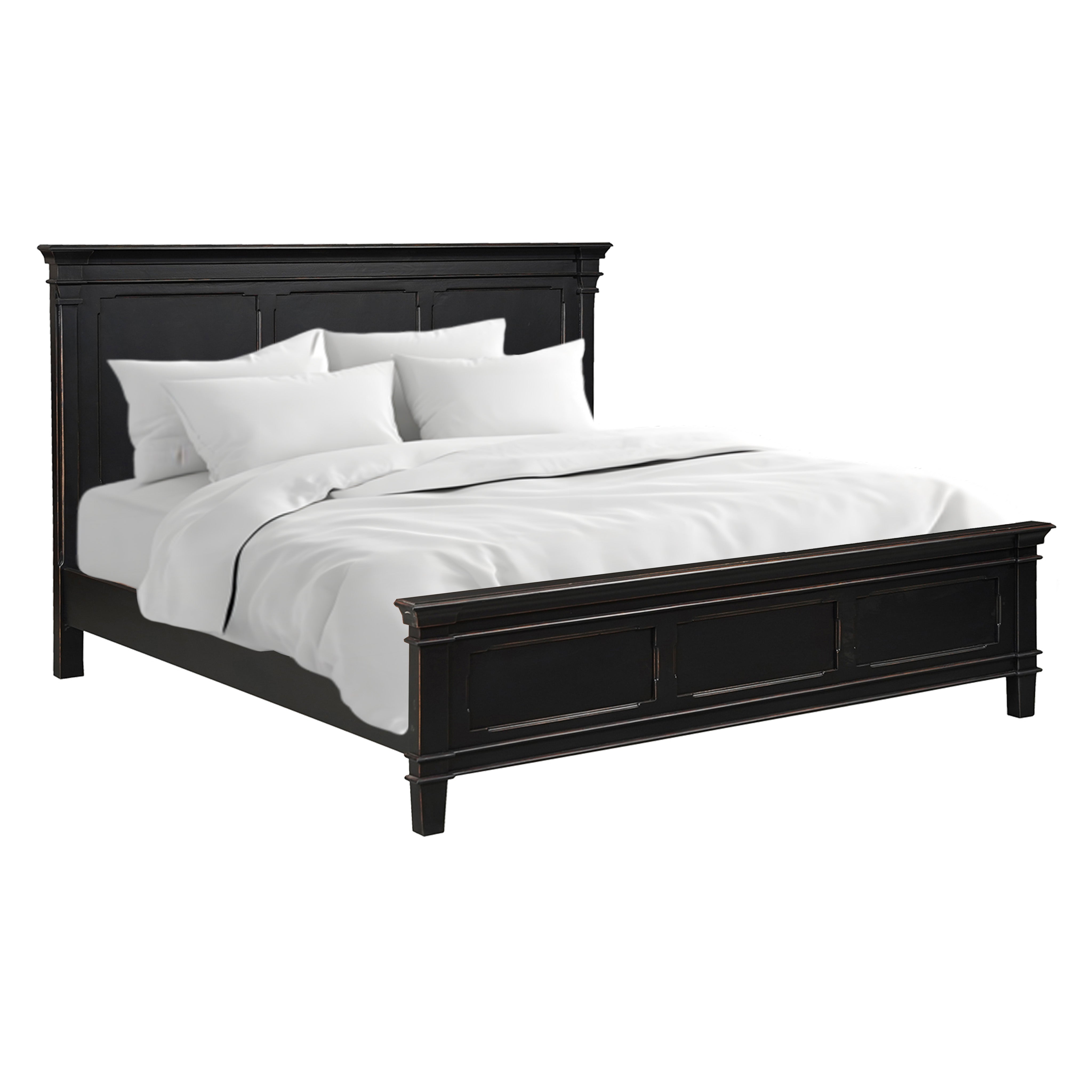 87" Distressed Black Mango King Bed