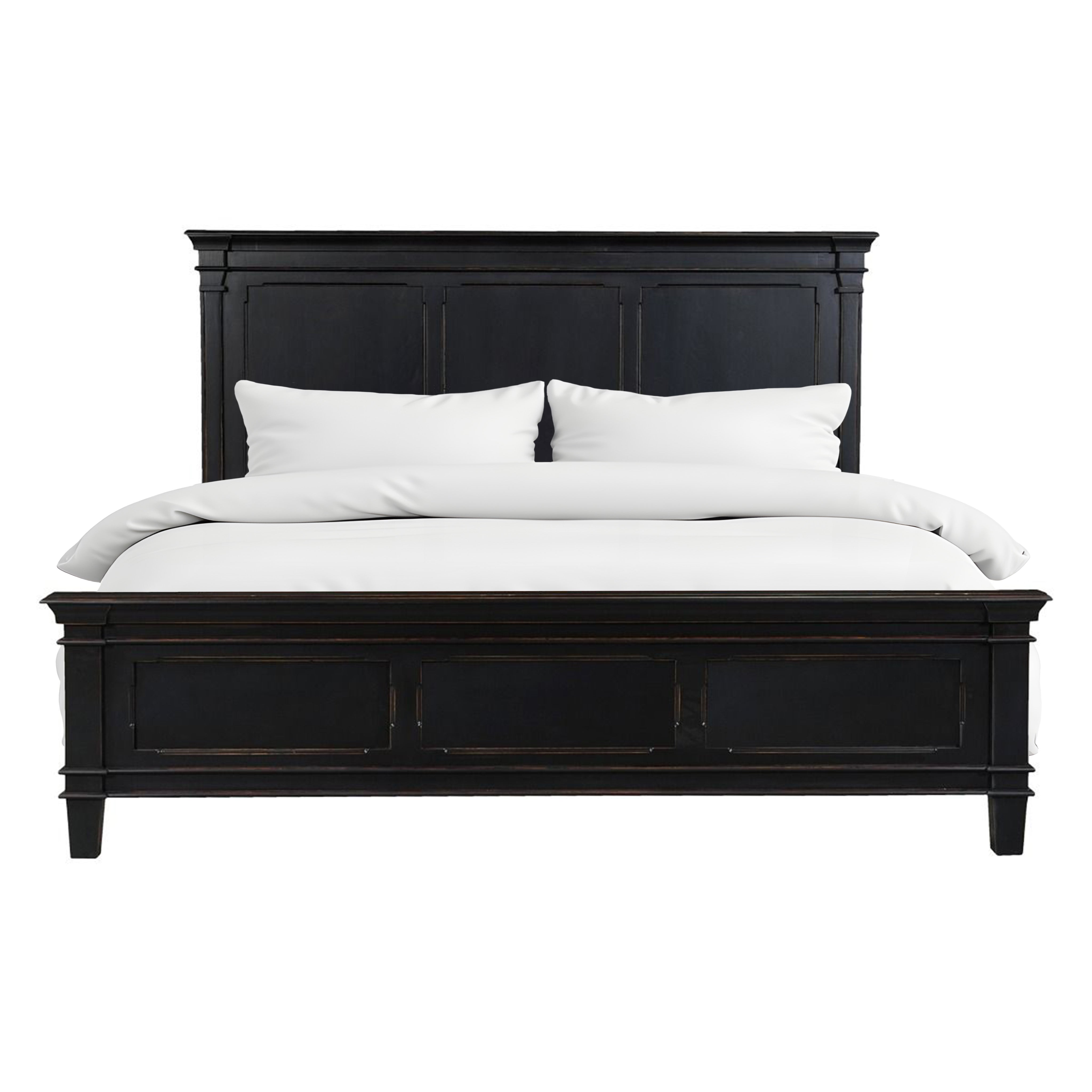 87" Distressed Black Mango King Bed