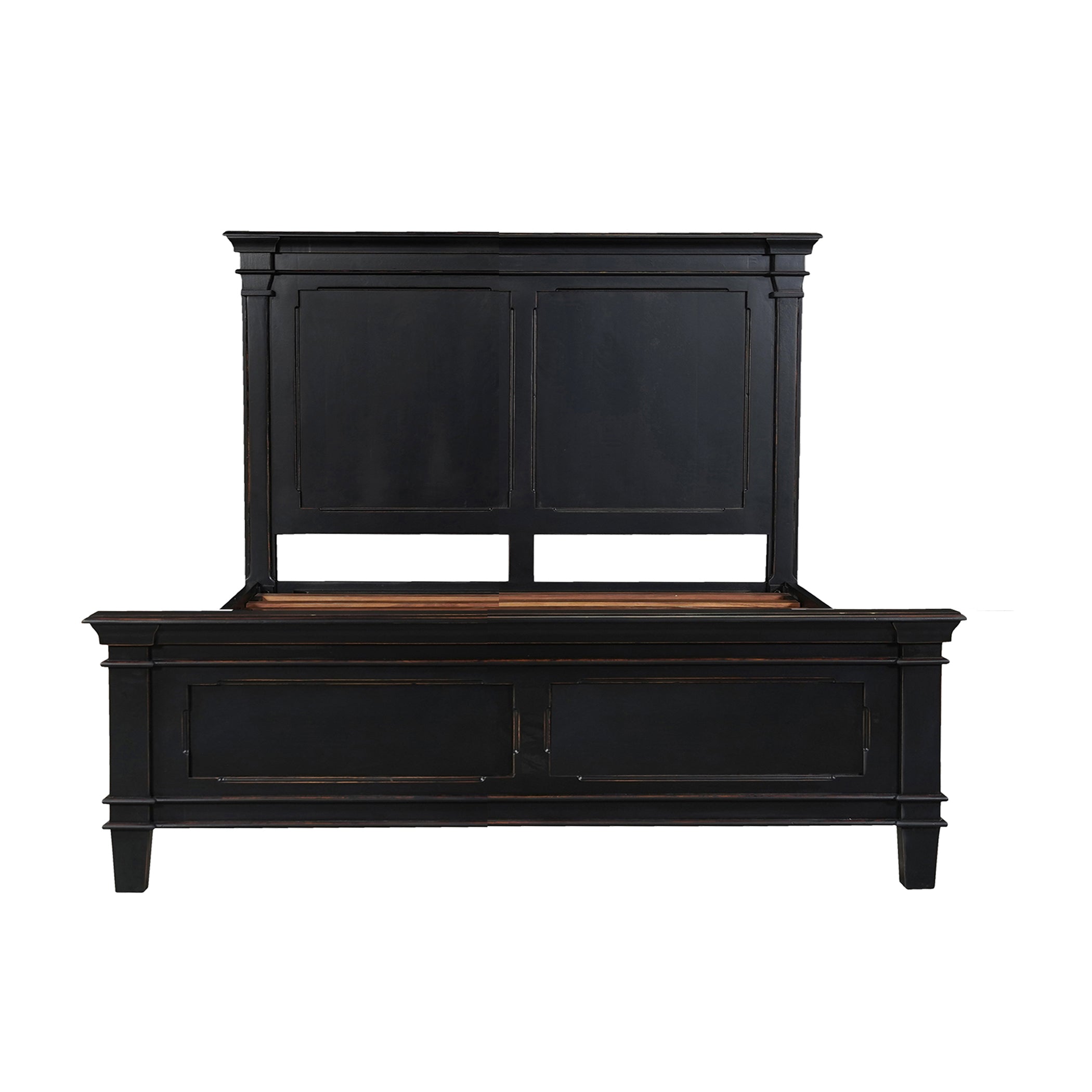 67" Distressed Black Mango Queen Bed