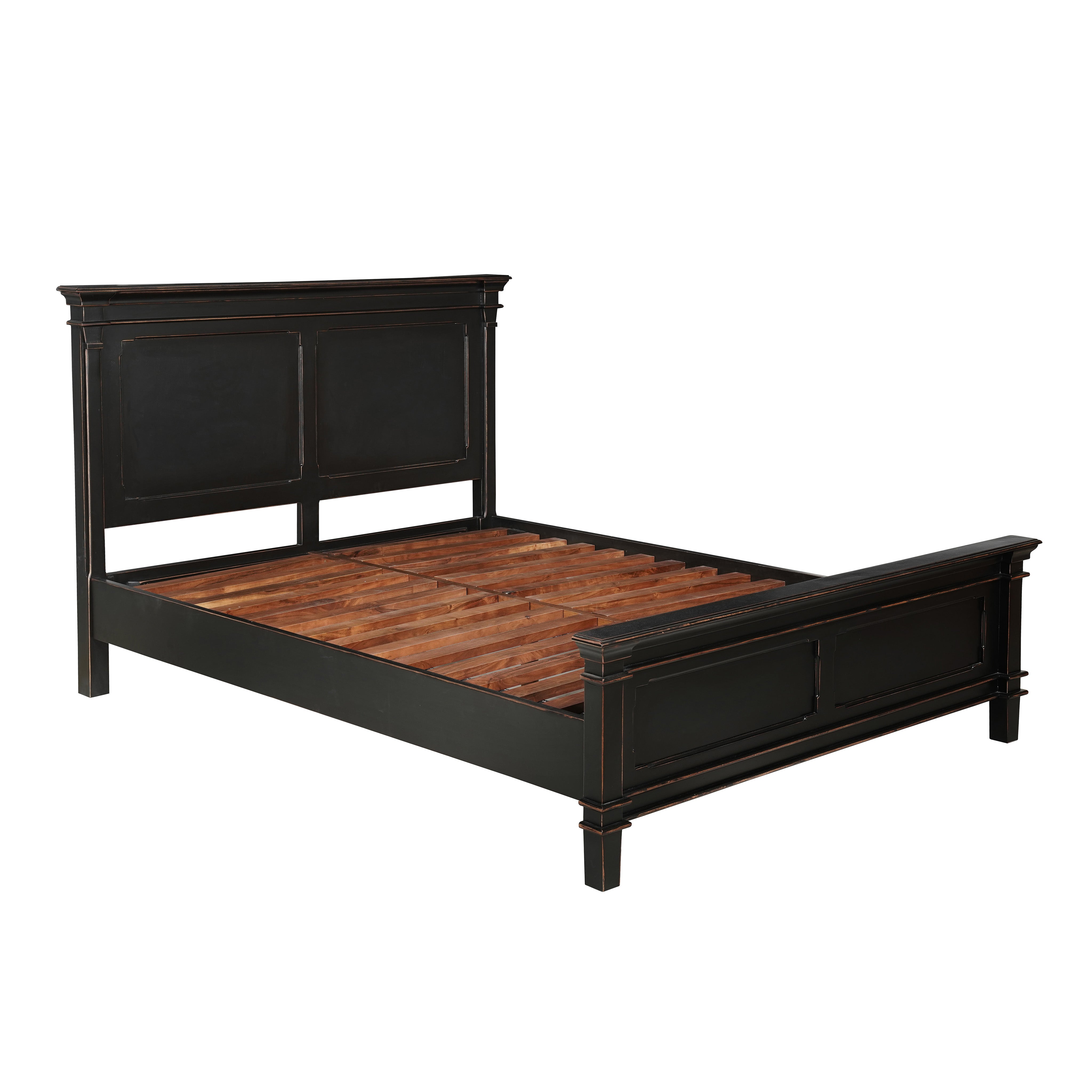 67" Distressed Black Mango Queen Bed