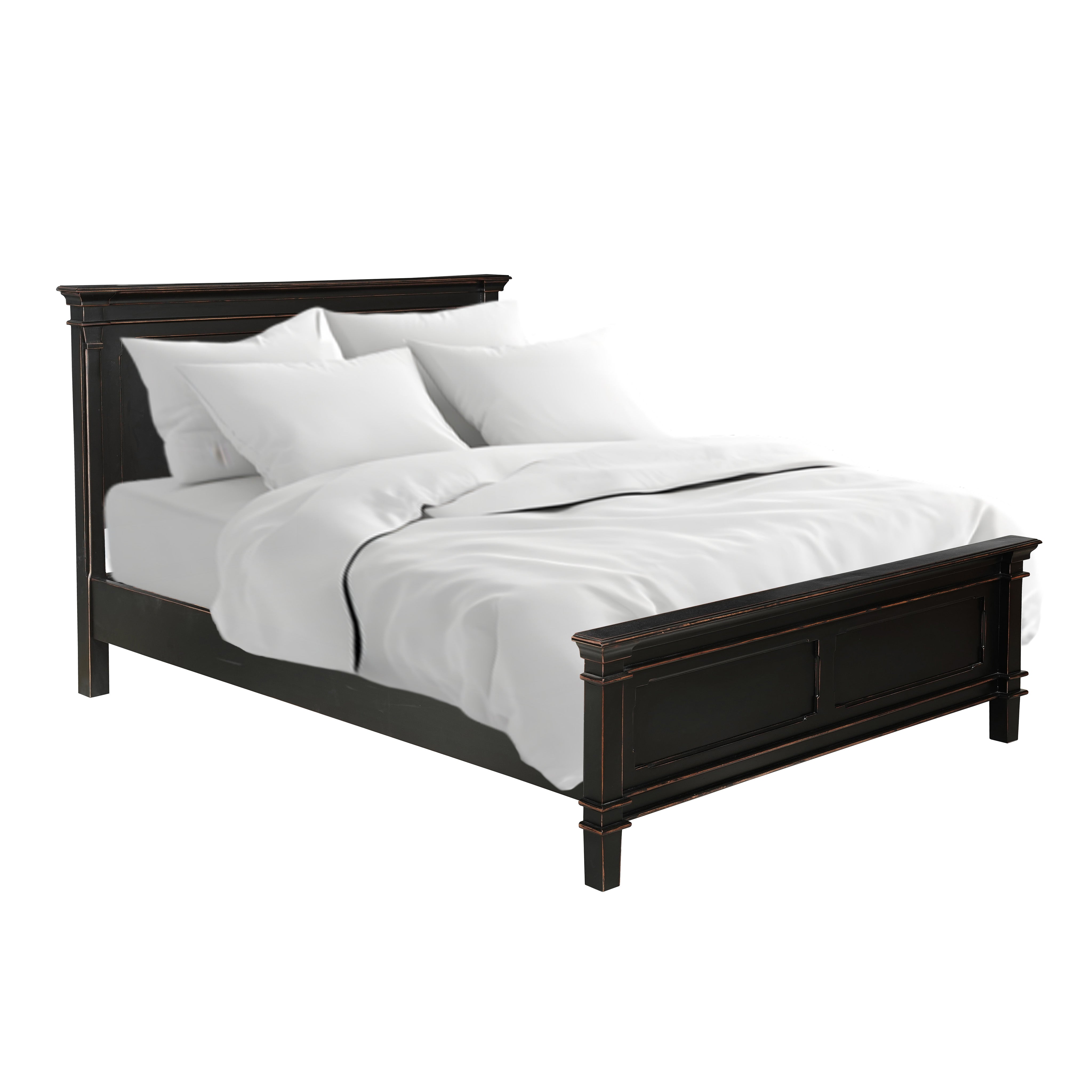 67" Distressed Black Mango Queen Bed