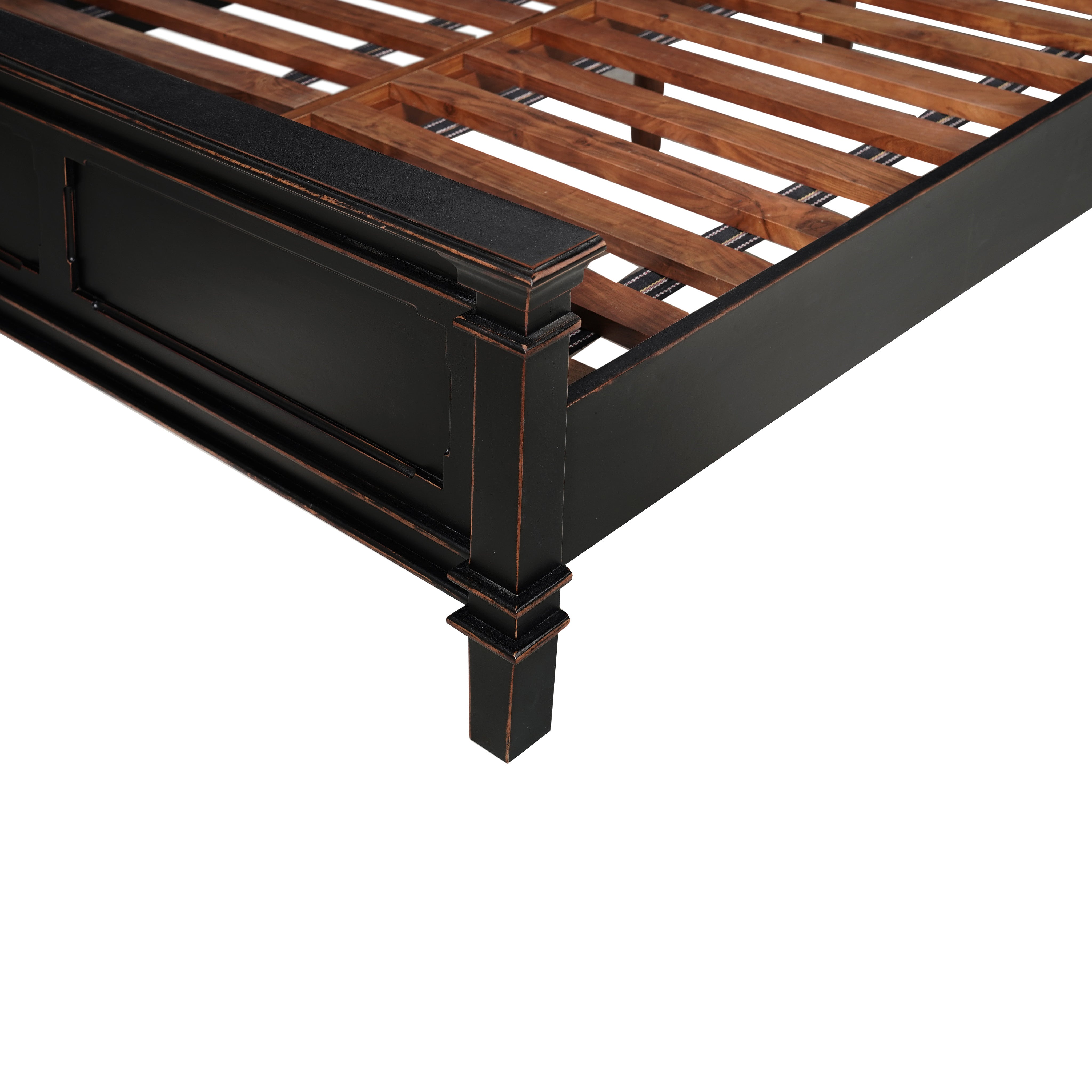 67" Distressed Black Mango Queen Bed
