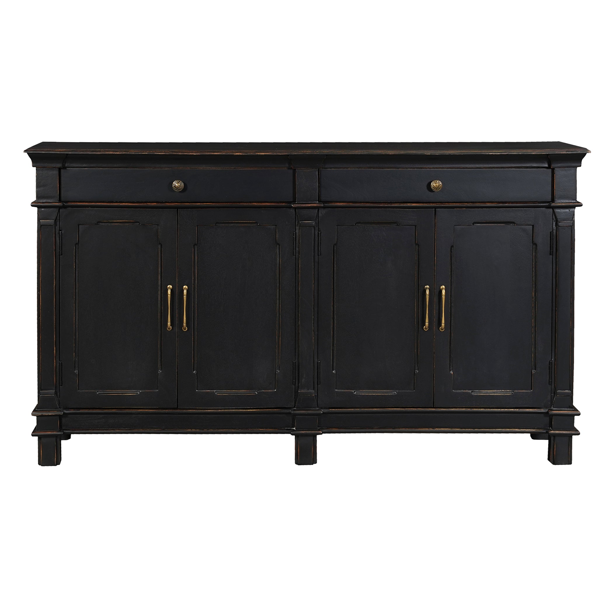 70" Distressed Black Mango Sideboard