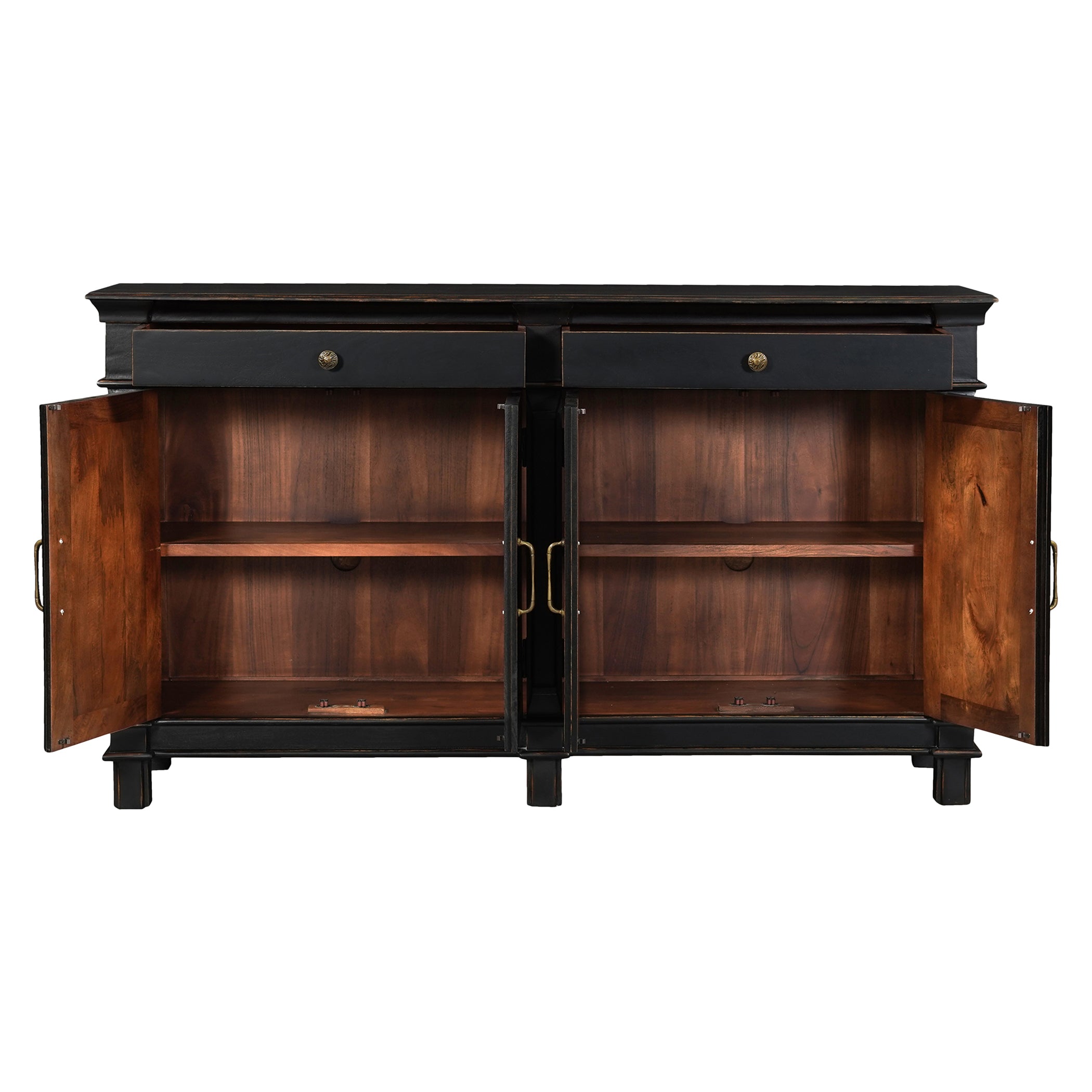 70" Distressed Black Mango Sideboard