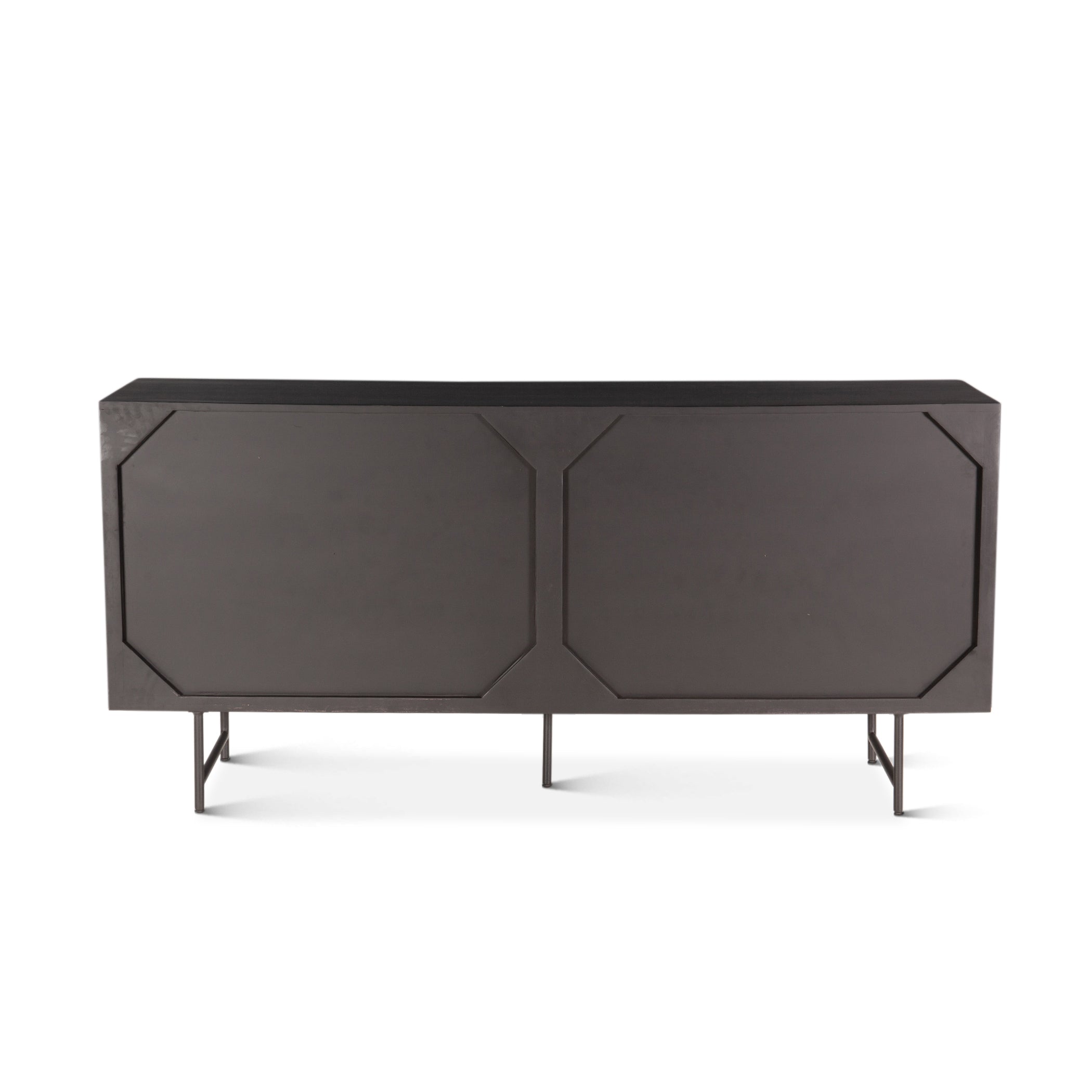 67" Matte Black Mango Wood Sideboard