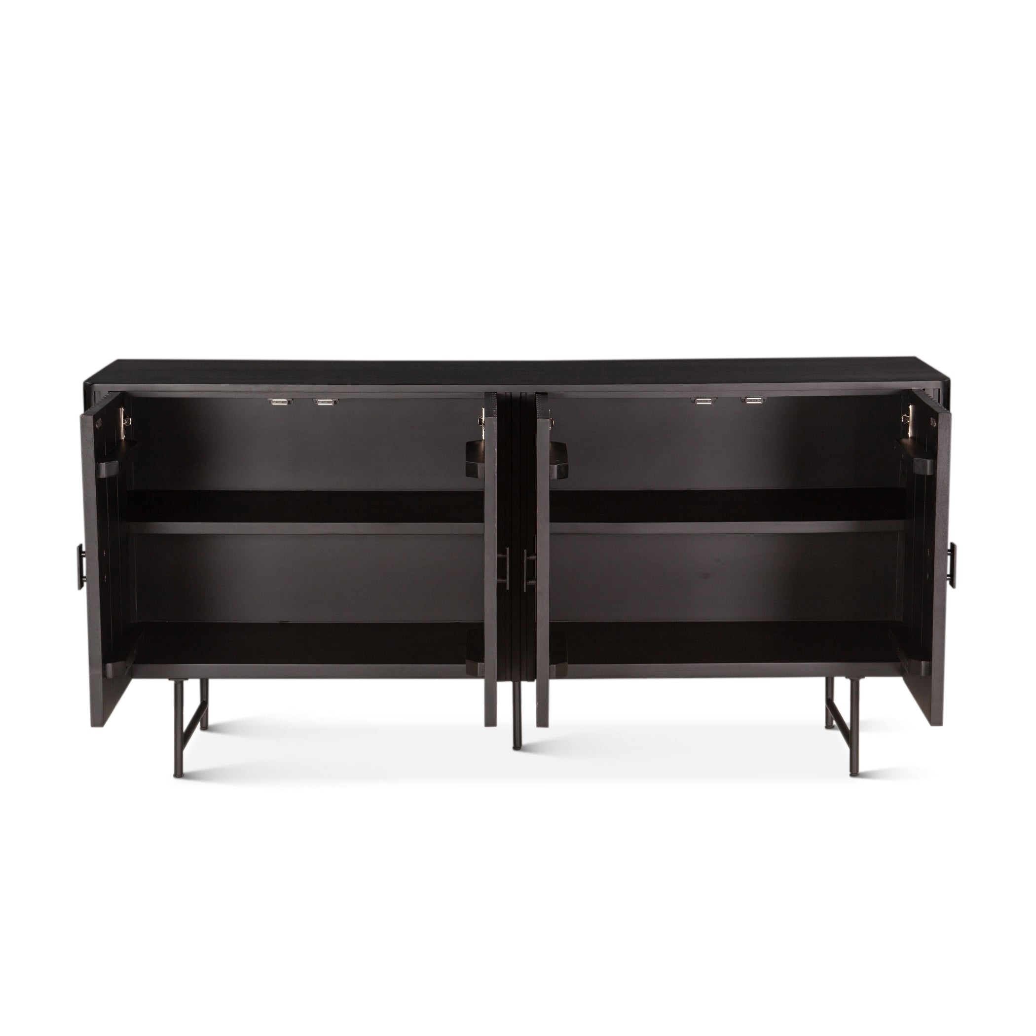 67" Matte Black Mango Wood Sideboard