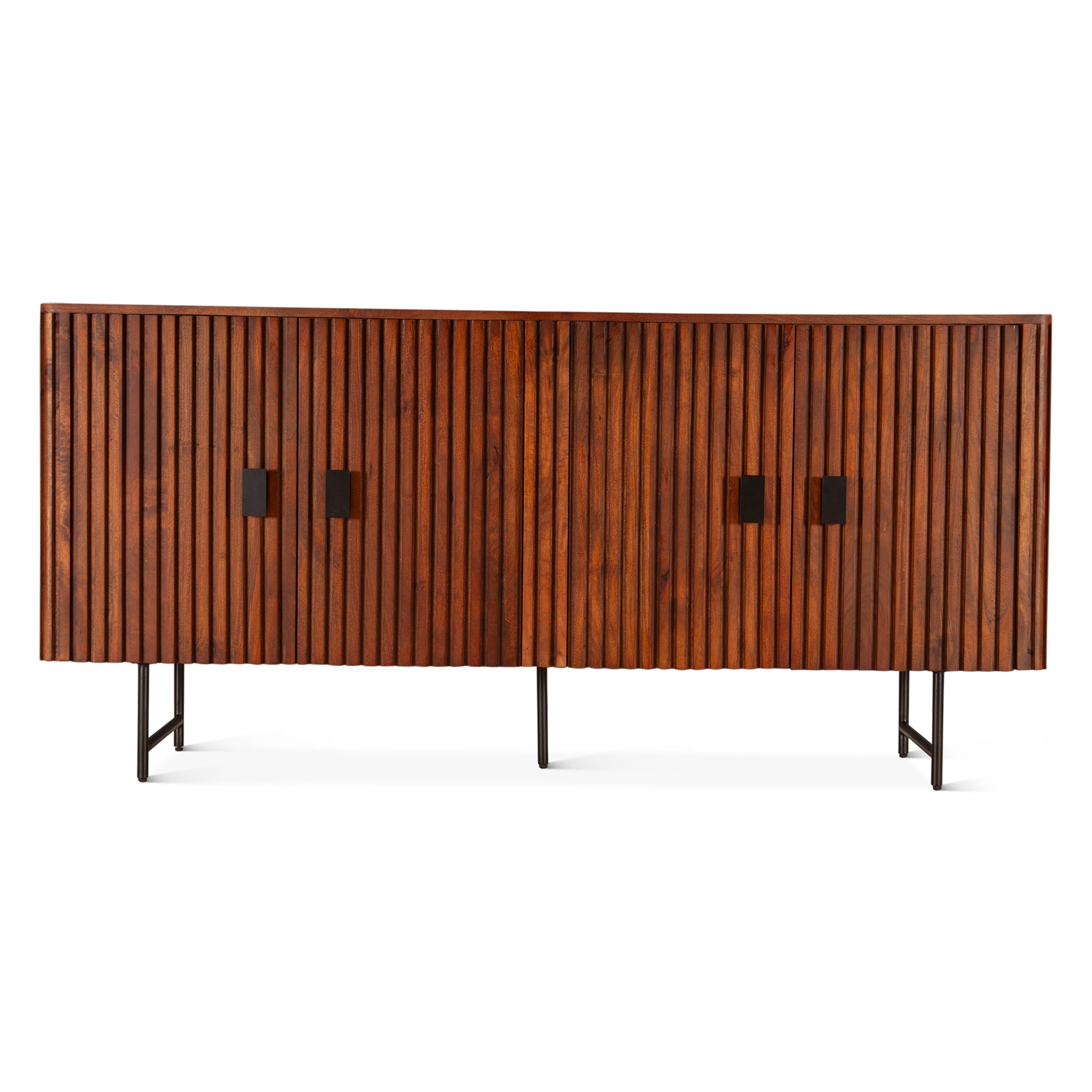 67" Pecan Brown Mango Wood Sideboard