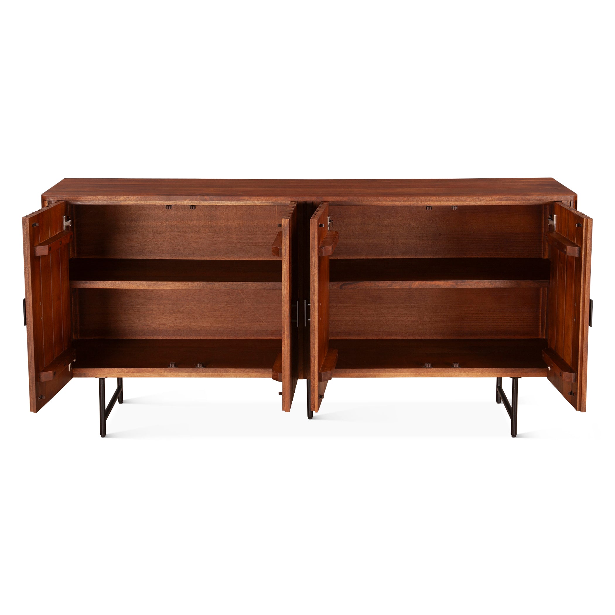 67" Pecan Brown Mango Wood Sideboard