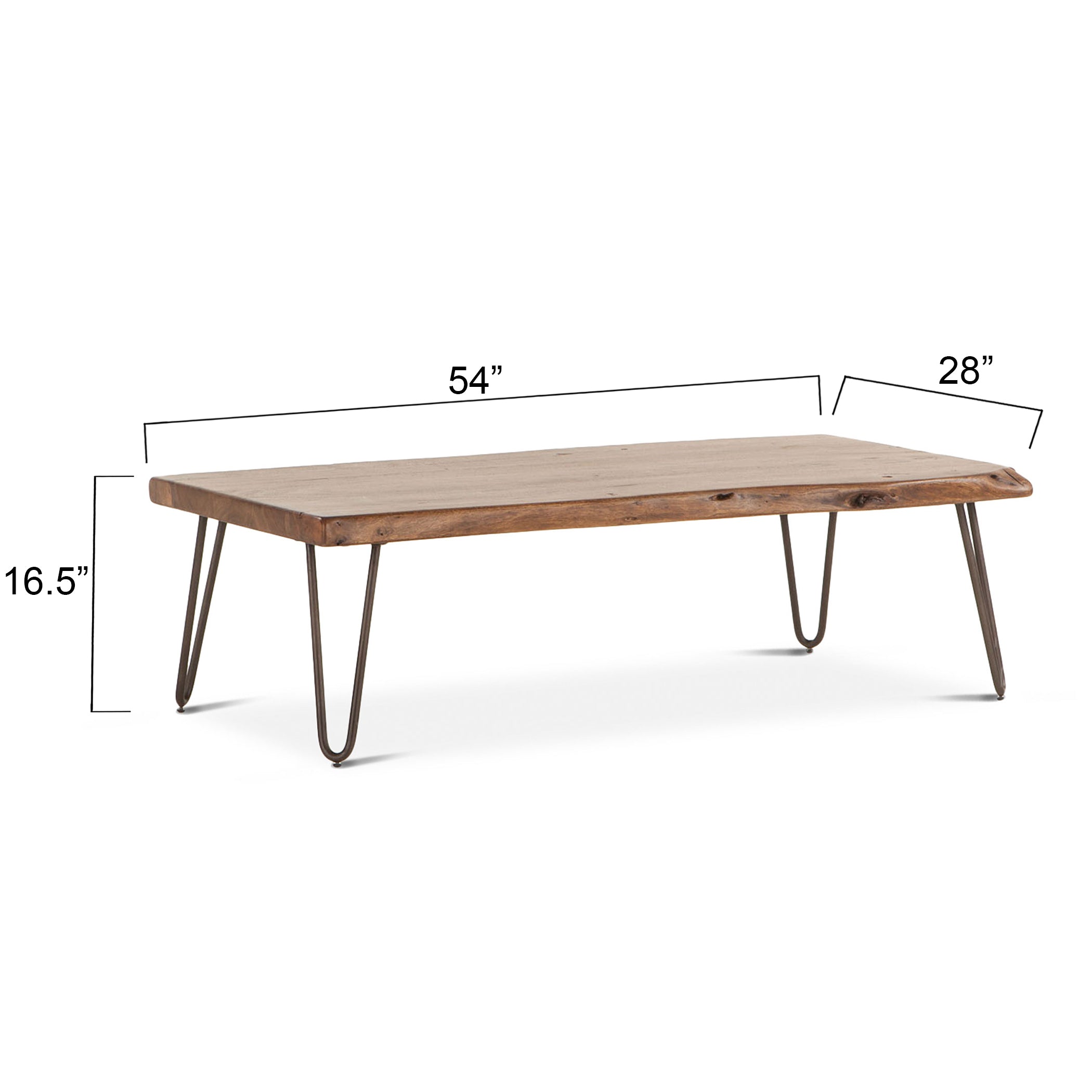 54" Walnut Acacia Wood Coffee Table
