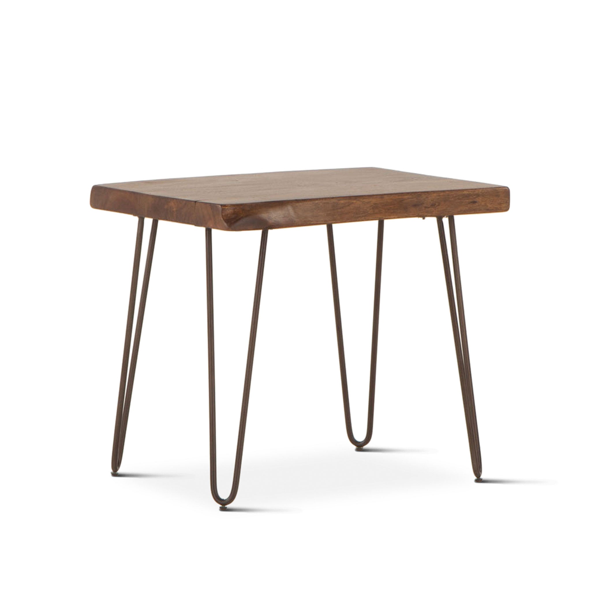 26" Walnut Acacia Wood Side Table