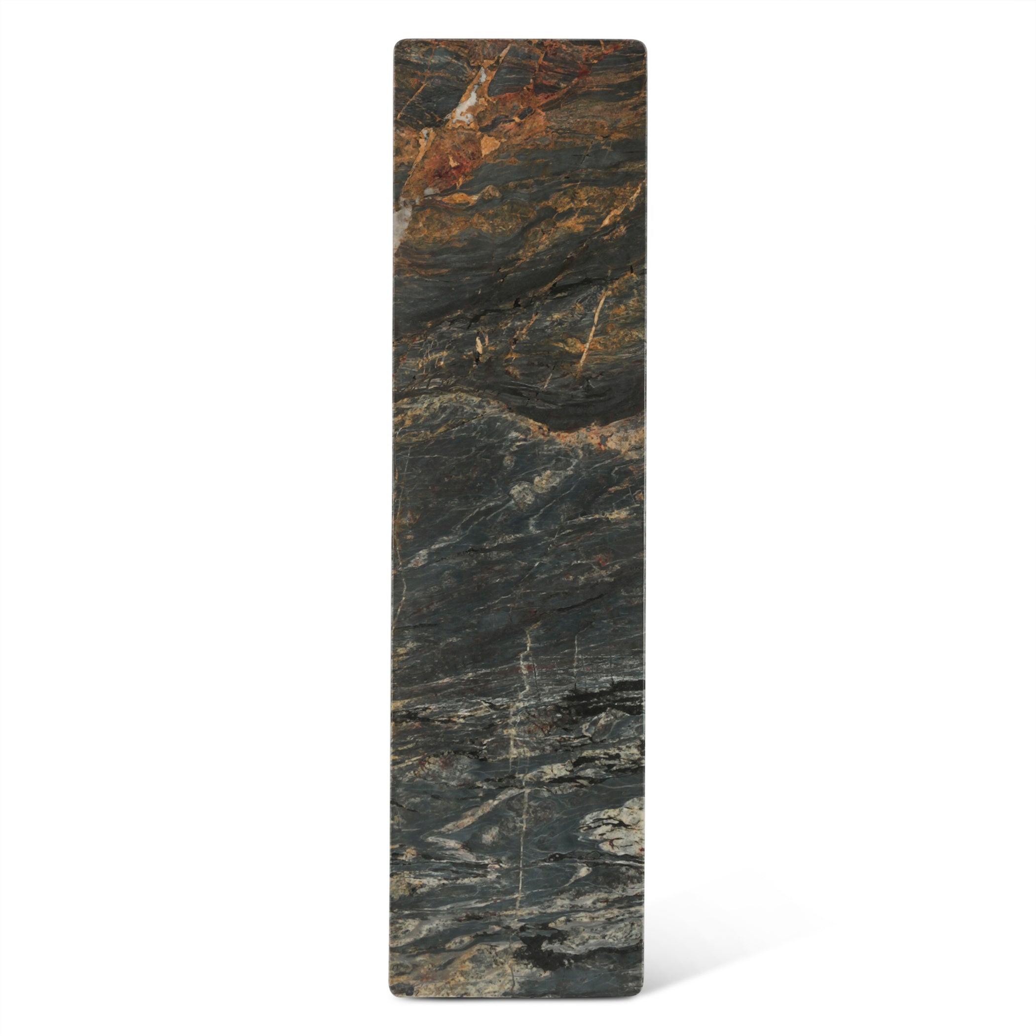 60" Lava Marble and Dark Mango Wood Console Table