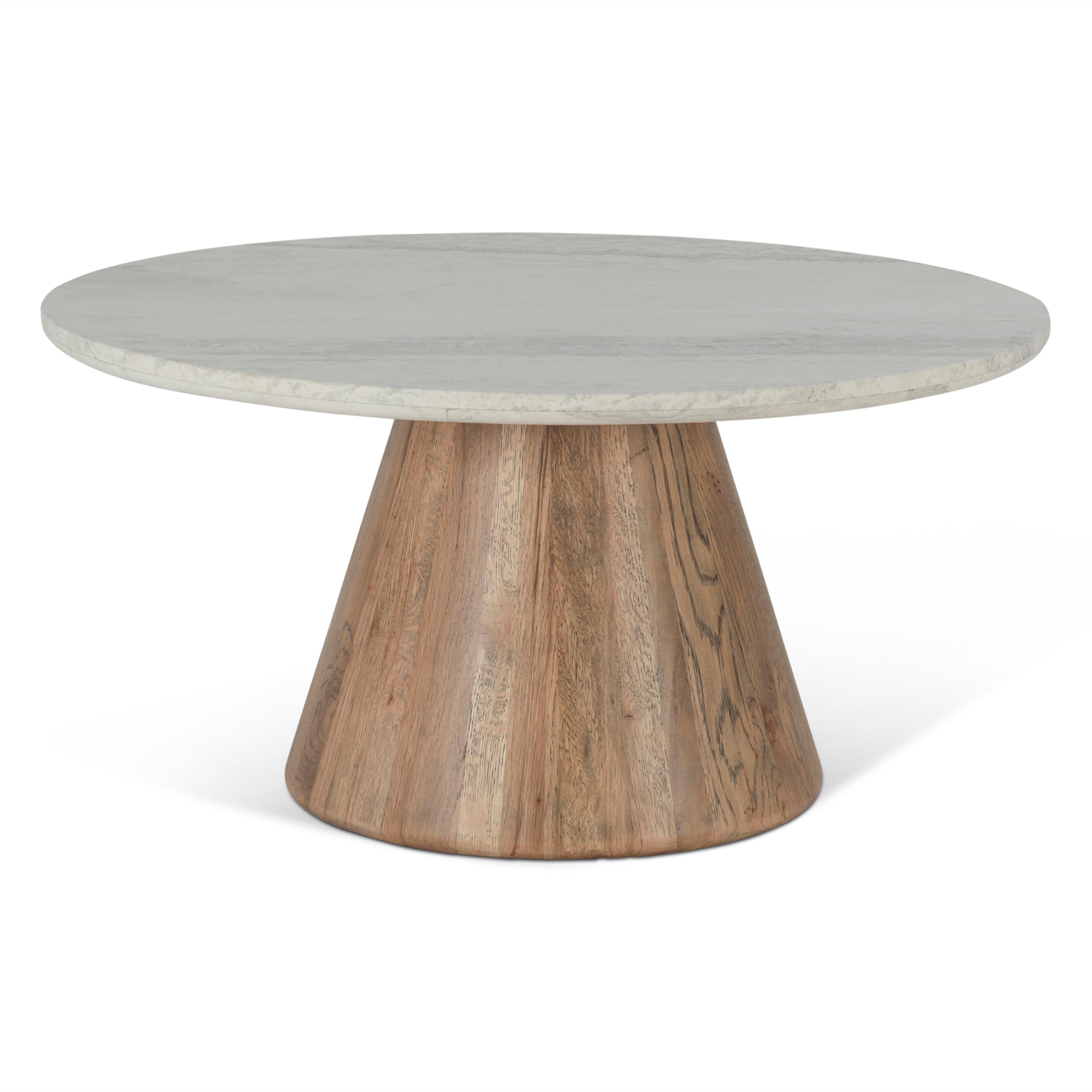 36" White Travertine and Light Mango Coffee Table