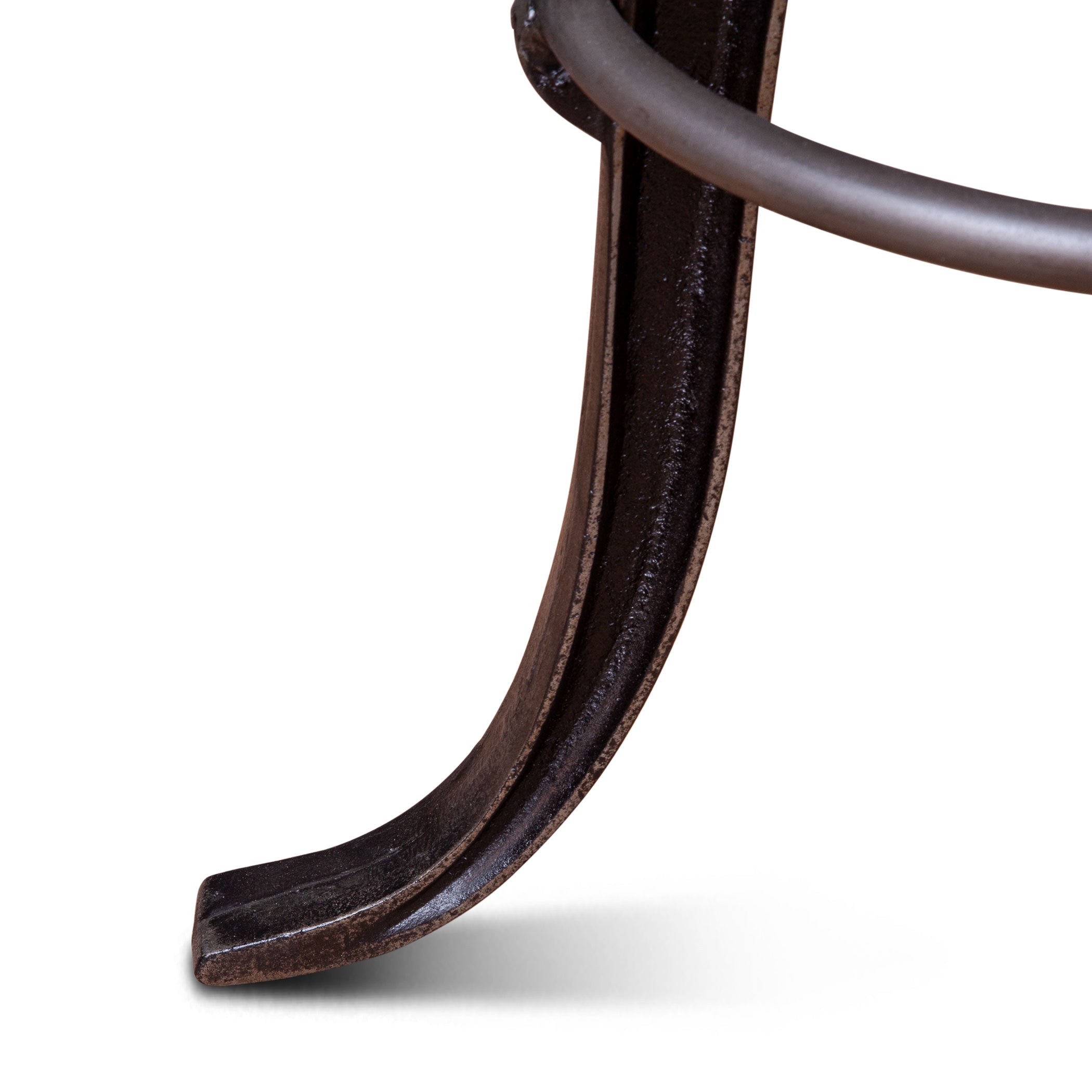 13" Brown Leather Adjustable Stool