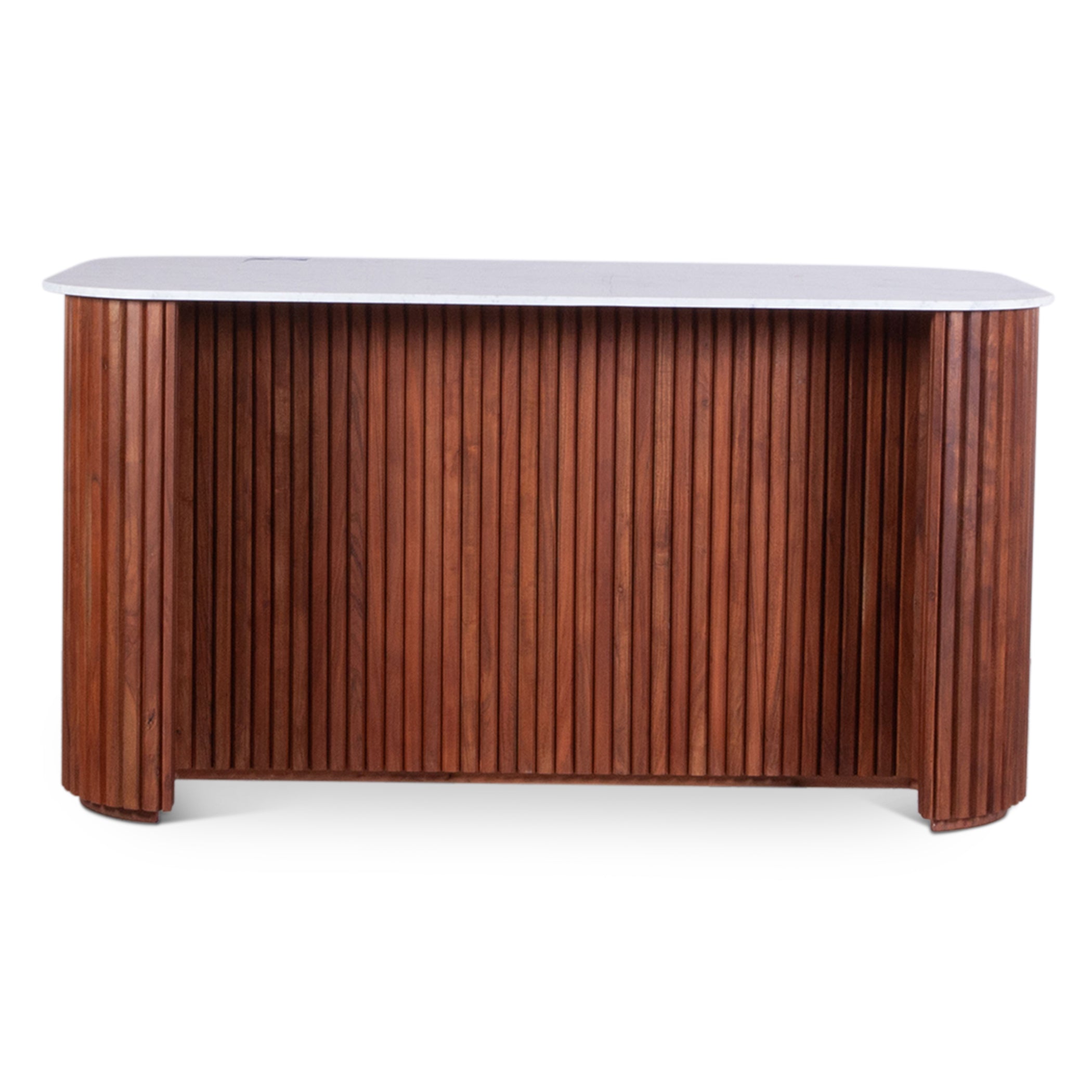 68.5" Walnut Brown Kitchen Island Table