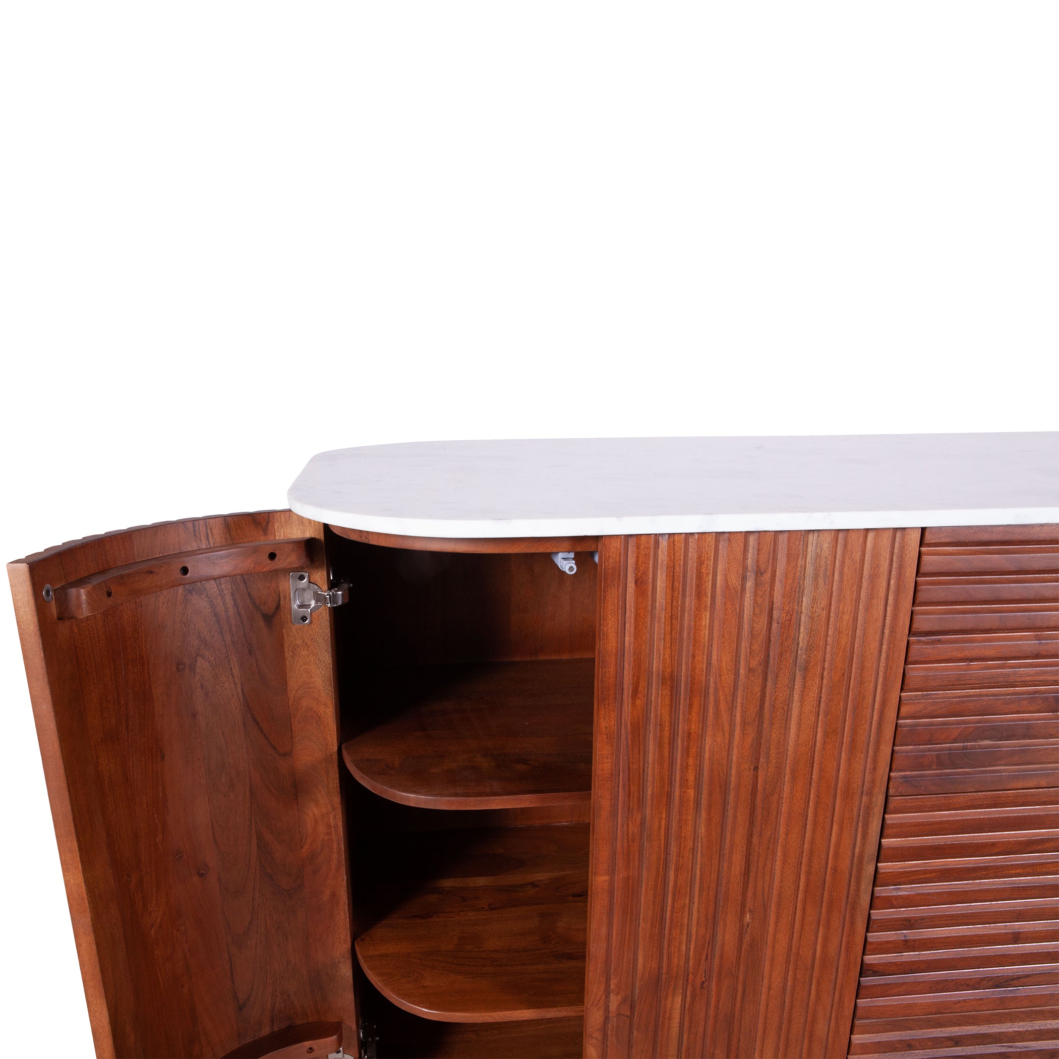 68.5" Walnut Brown Kitchen Island Table