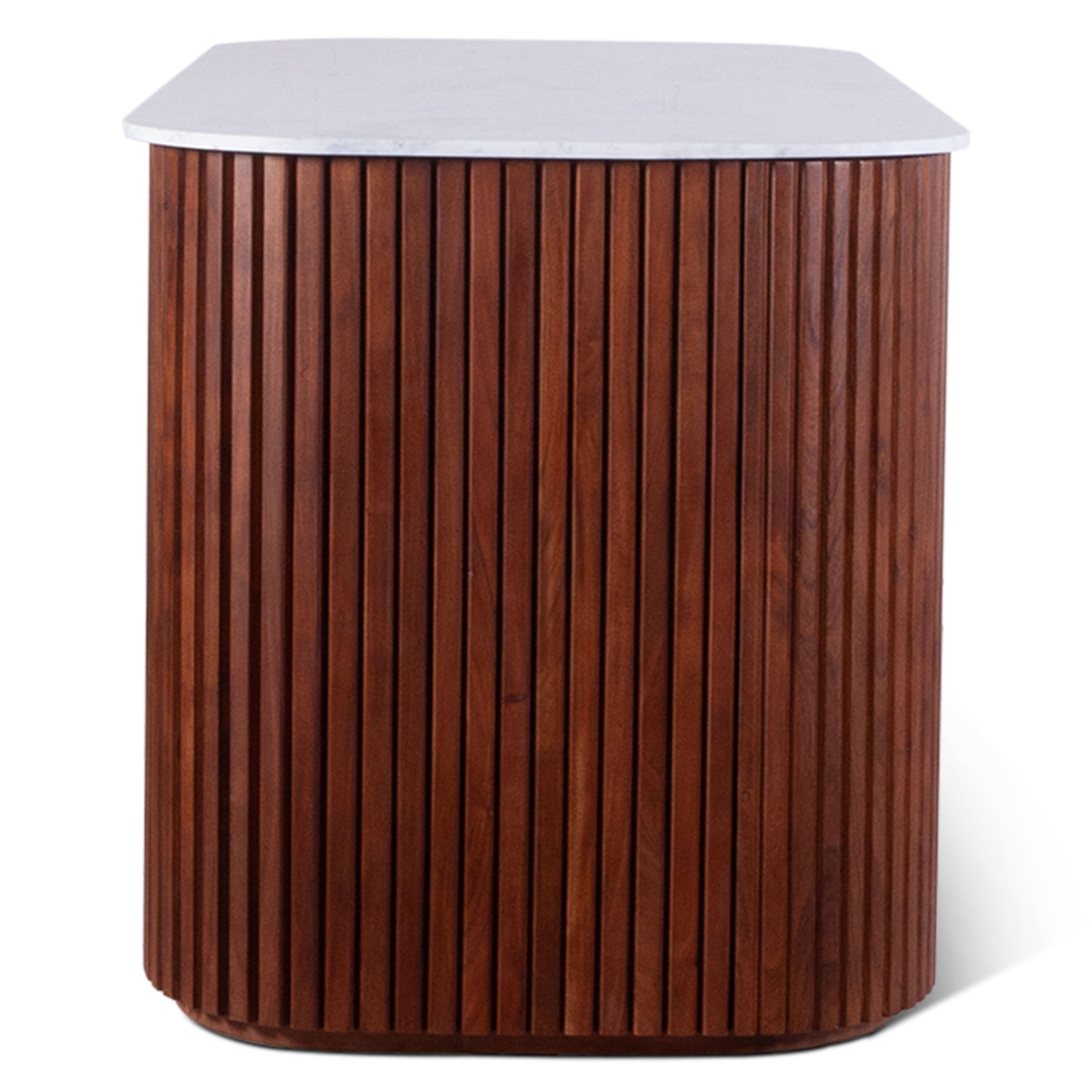 68.5" Walnut Brown Kitchen Island Table