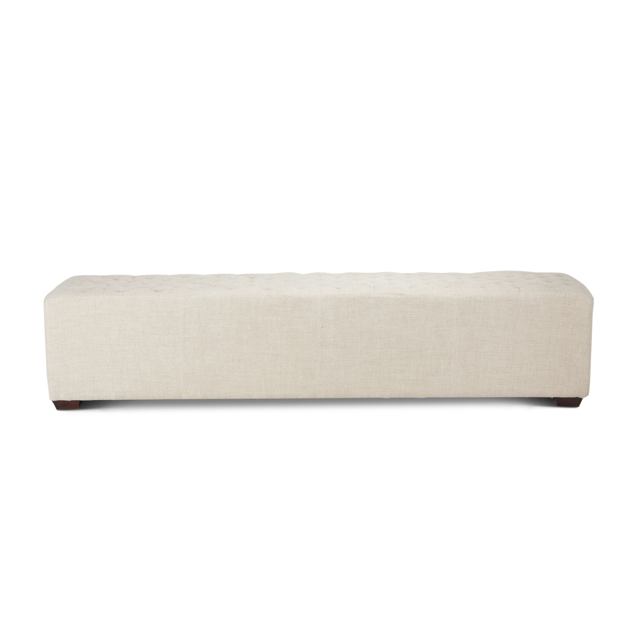 79" Beige Linen Upholstered Bench