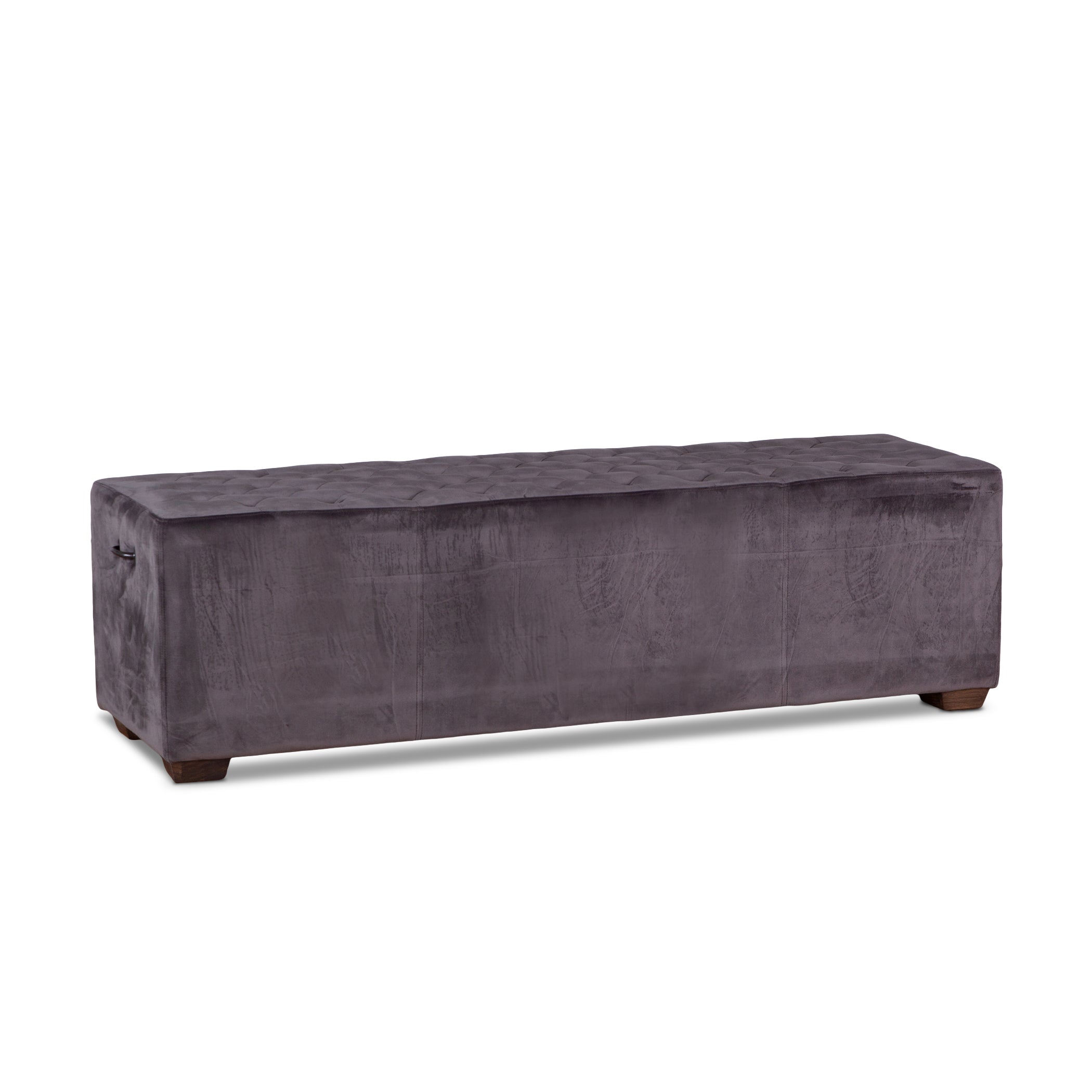 59" Asphalt Velvet Upholstered Bench