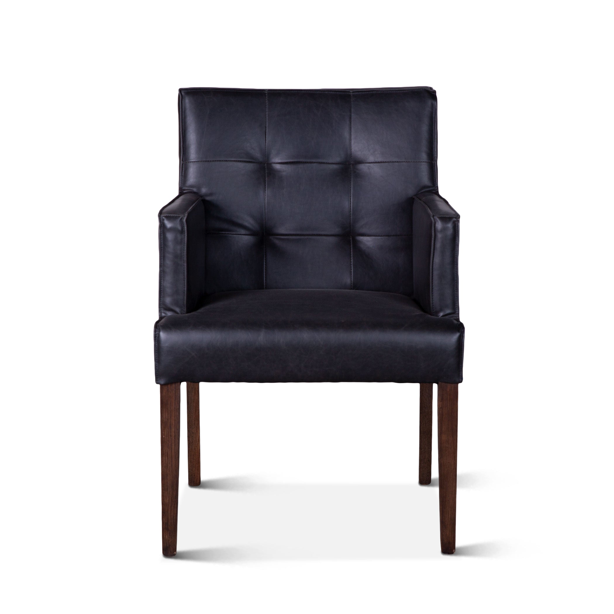 23" Black Eco Leather Dining Armchair