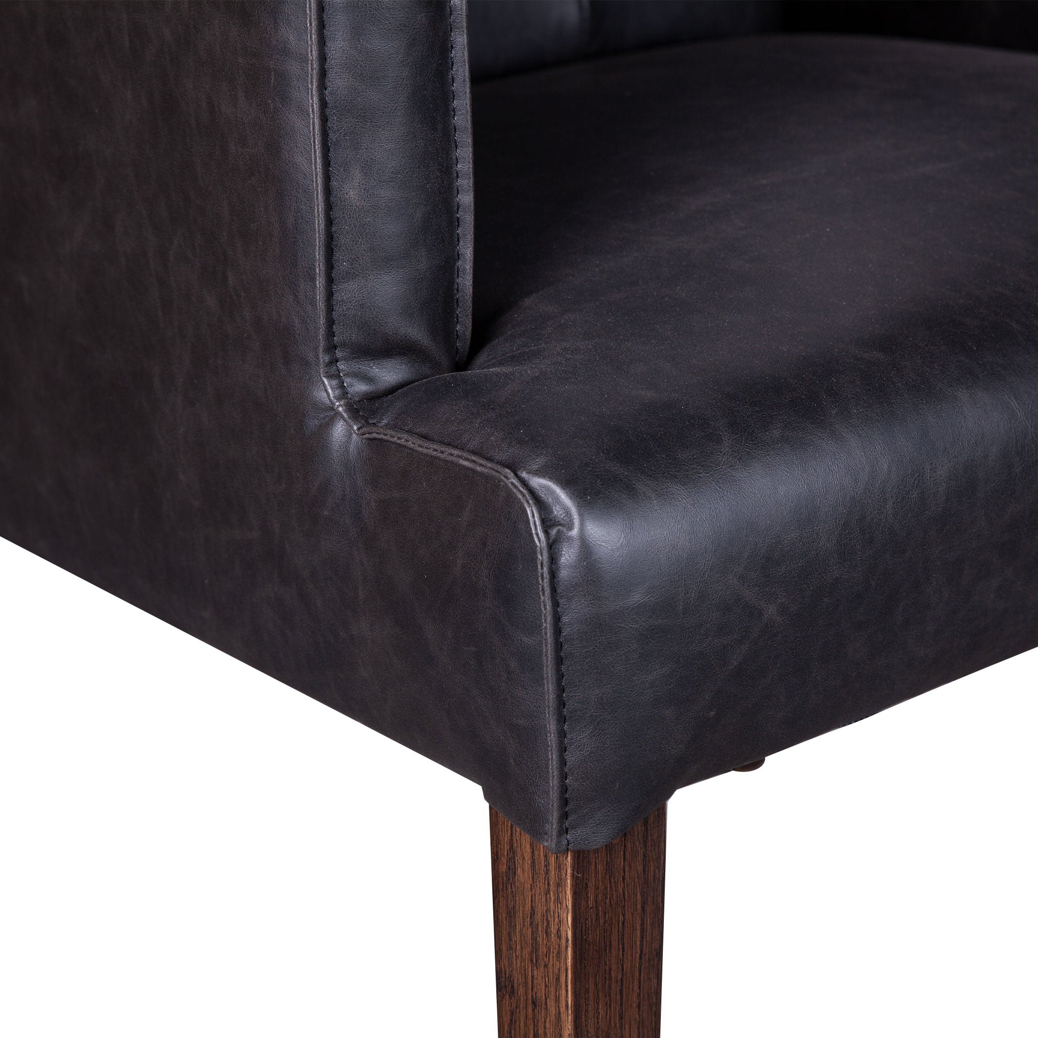 23" Black Eco Leather Dining Armchair