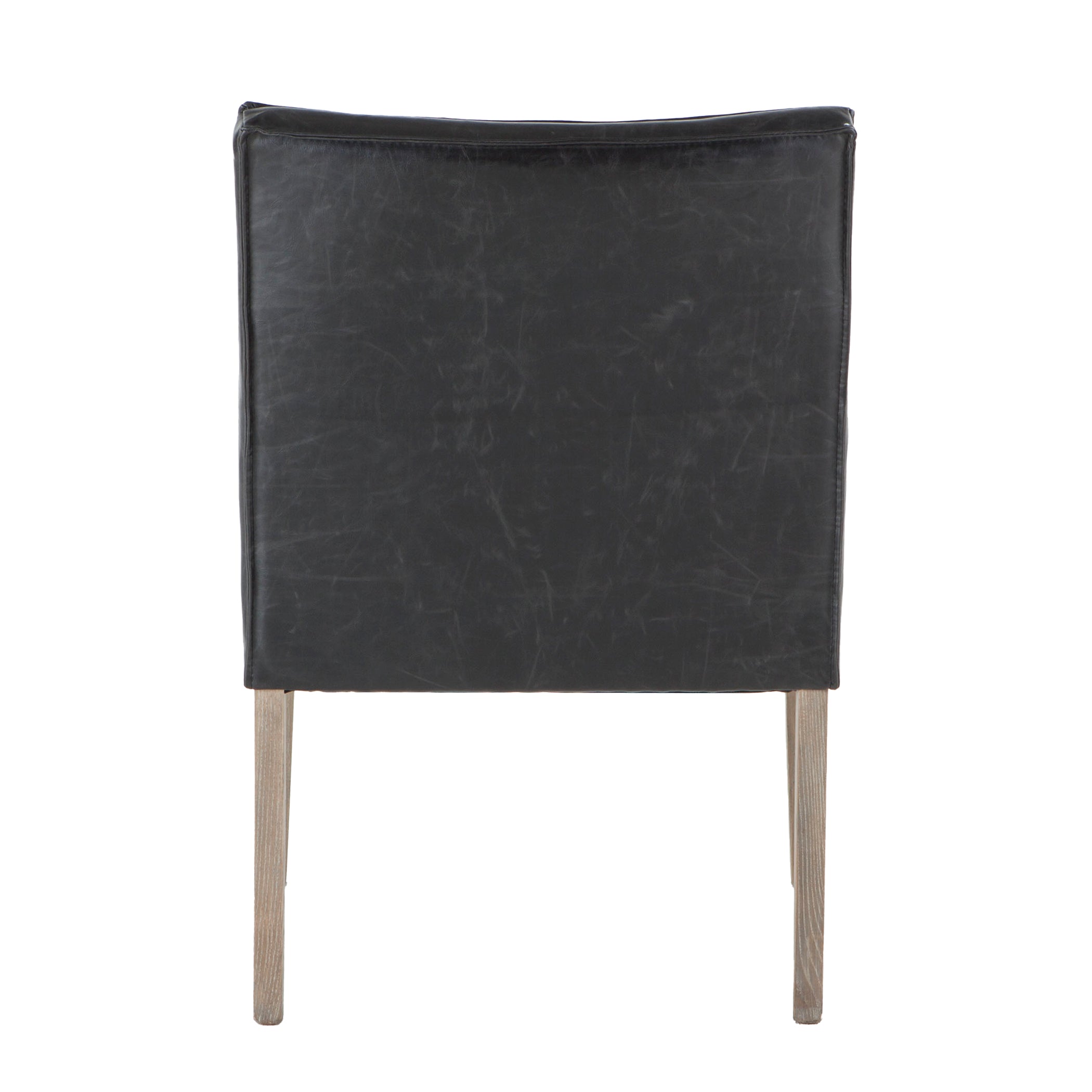 24" Black Eco Leather Dining Armchair