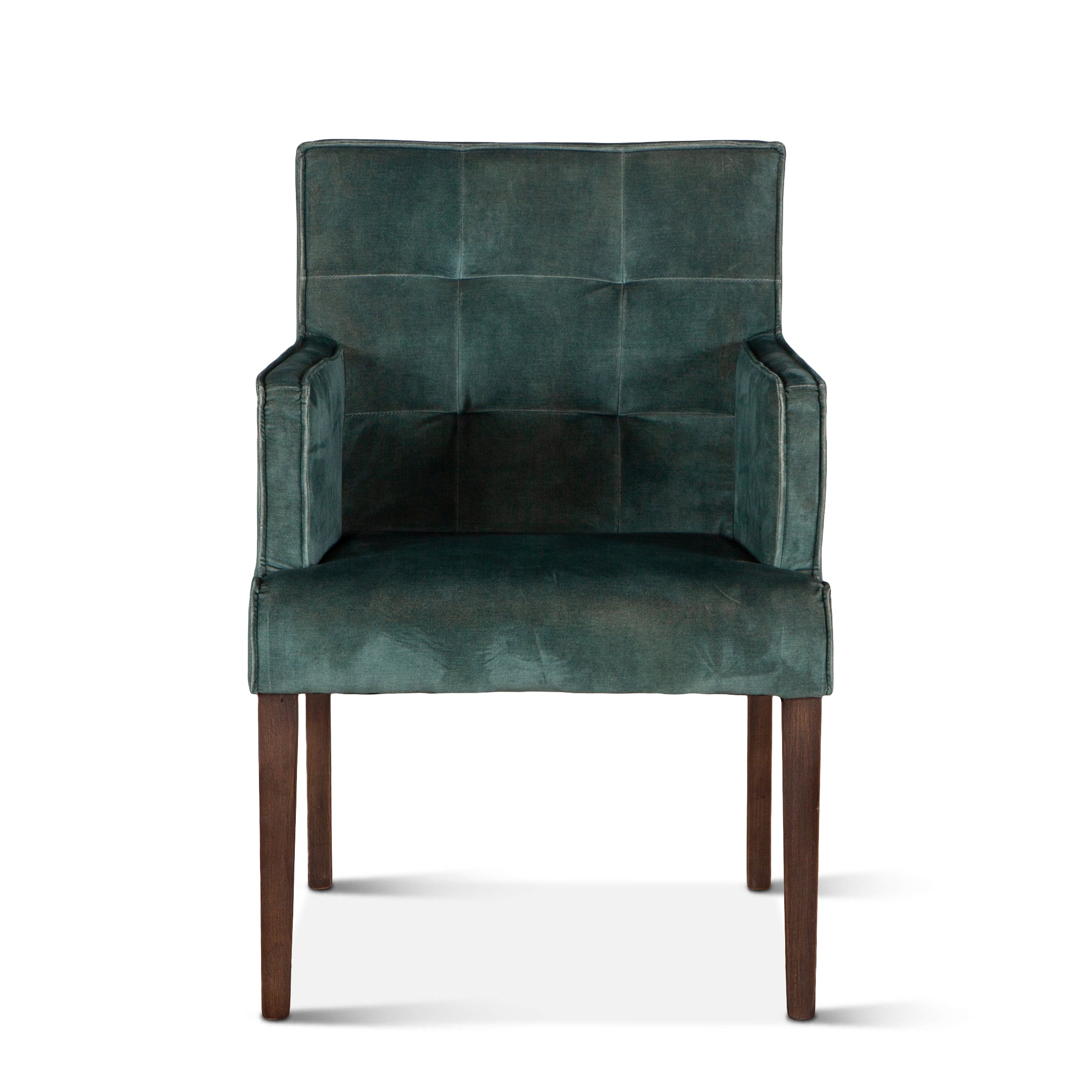 23" Green Velvet Dining Armchair