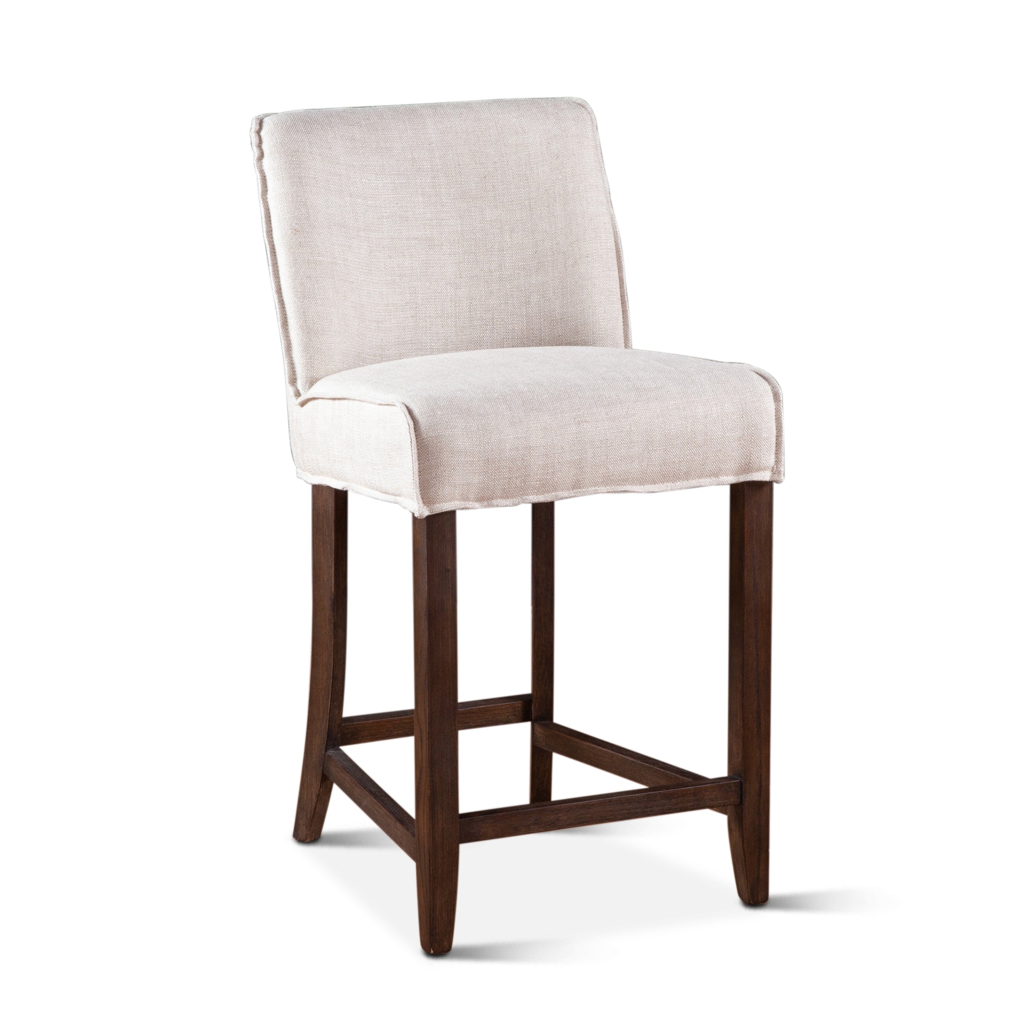 20" Beige Linen Counter Chair