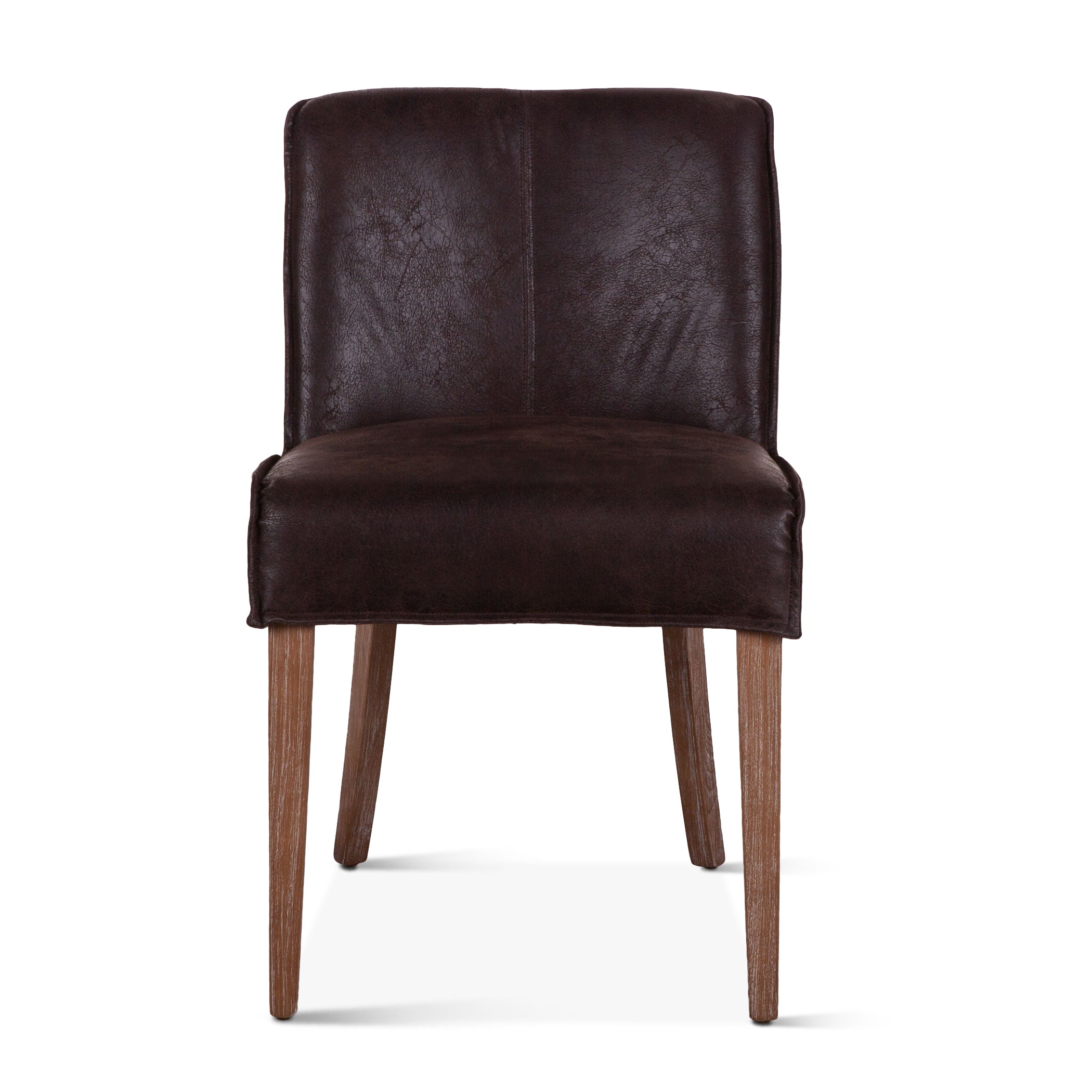 19" Dining Chair in Dark Brown Leather
