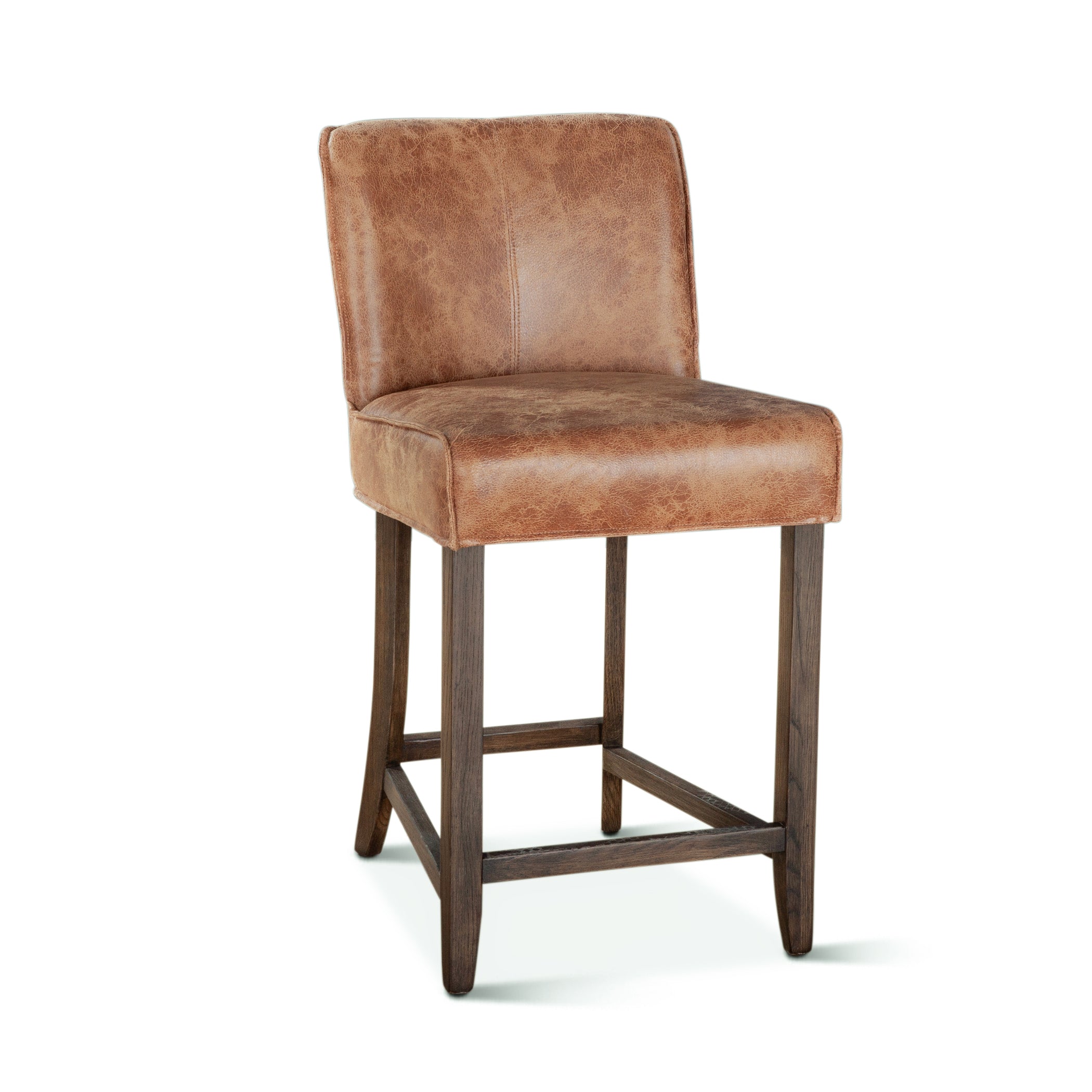 20" Tan Leather Counter Chair