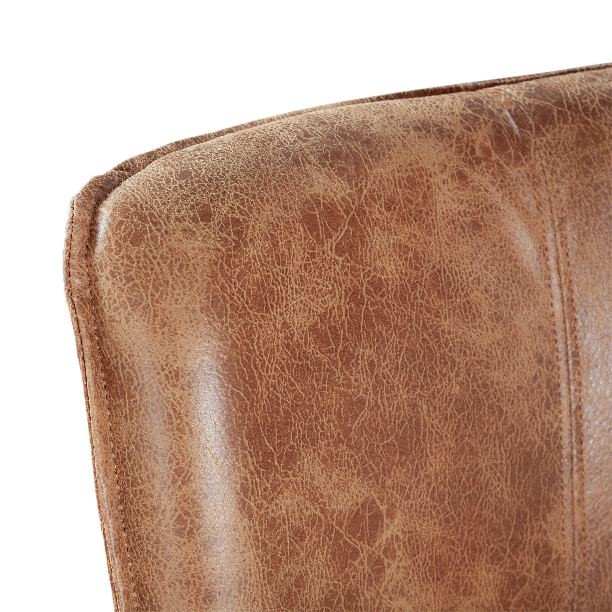 20" Tan Leather Counter Chair
