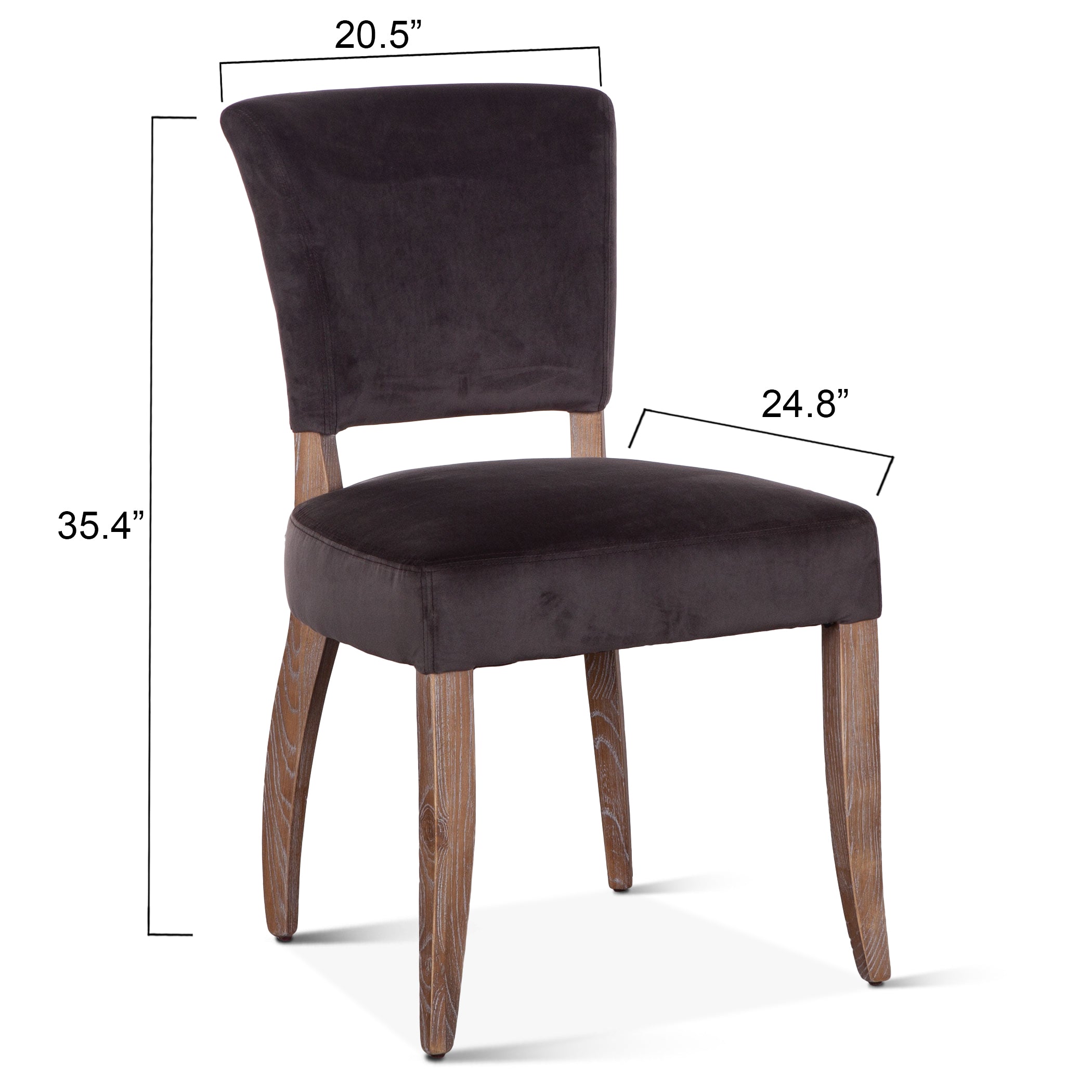 20" Asphalt Velvet Dining Chair
