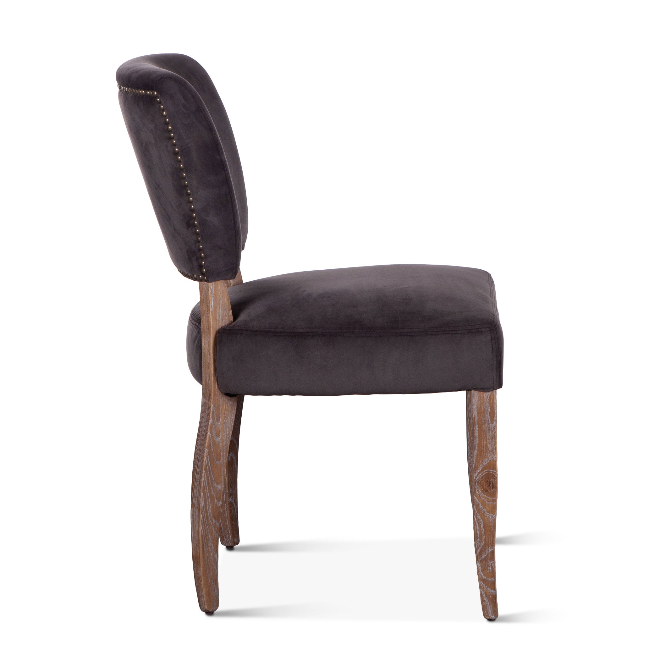 20" Asphalt Velvet Dining Chair