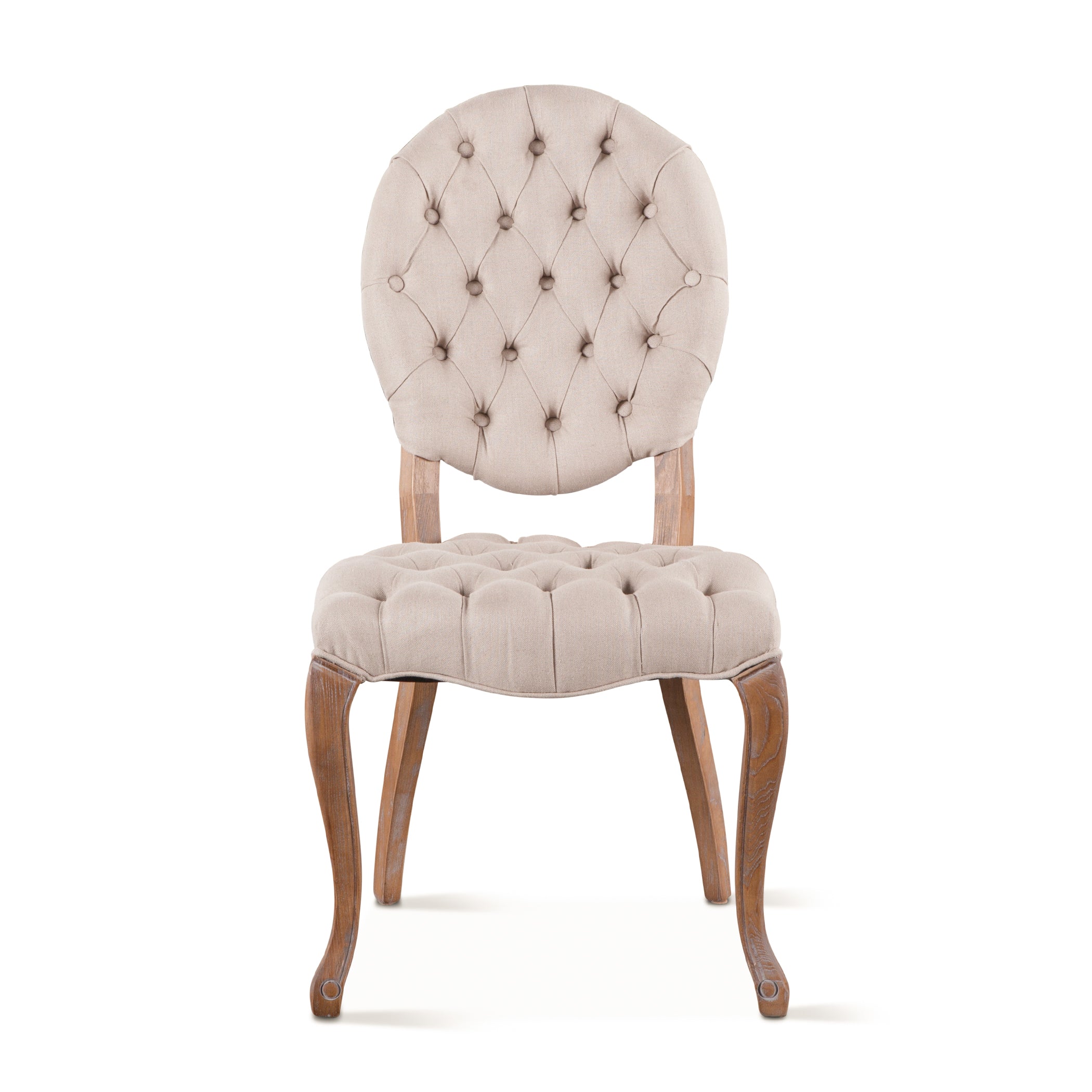 21" Beige Linen Dining Chair