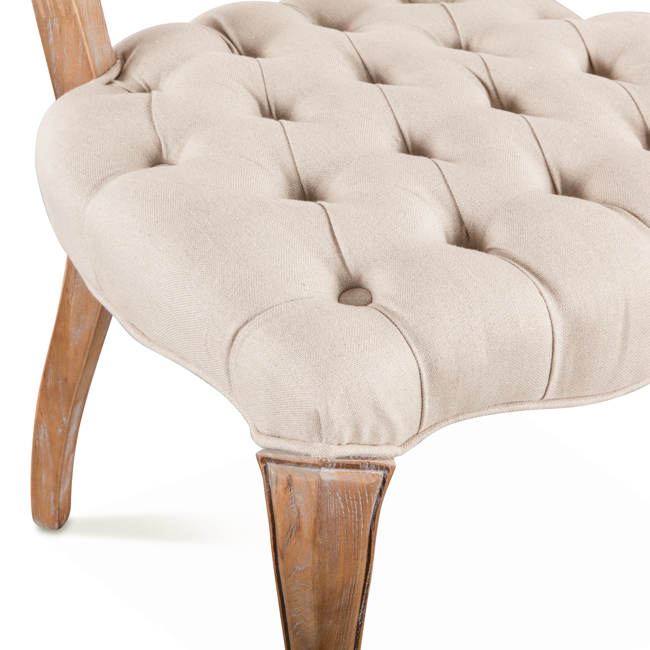 21" Beige Linen Dining Chair