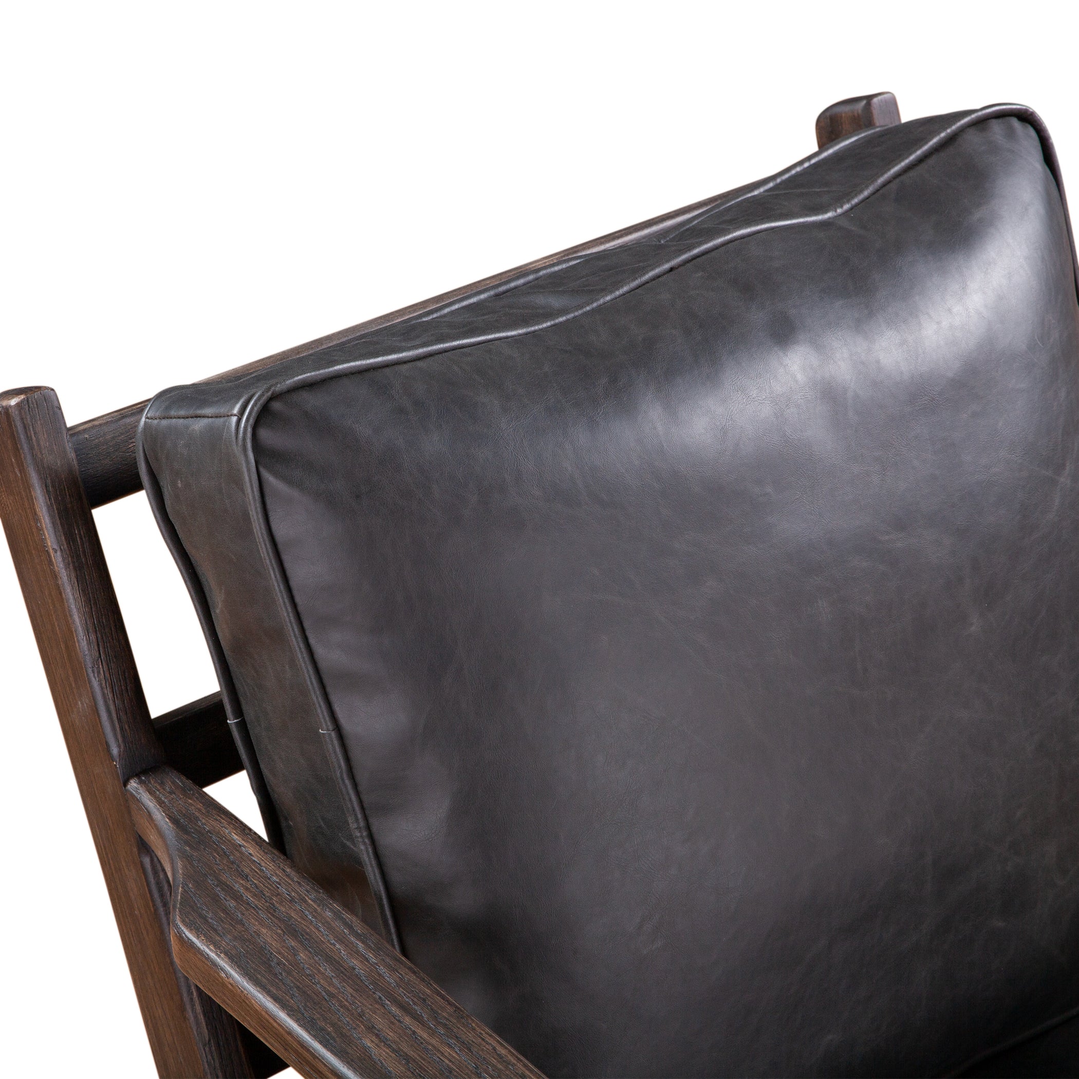 28" Black Leather Accent Chair