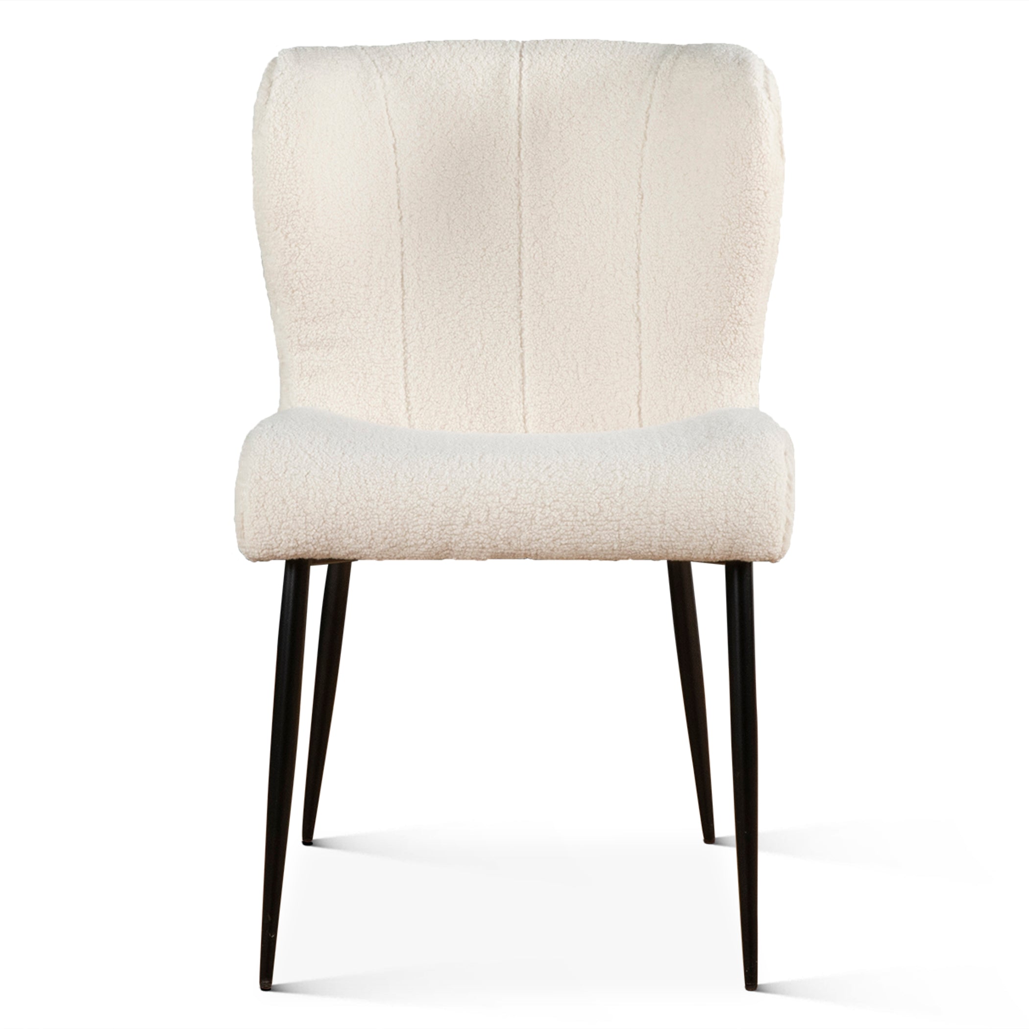 20" Dining Chair in White Bouclé