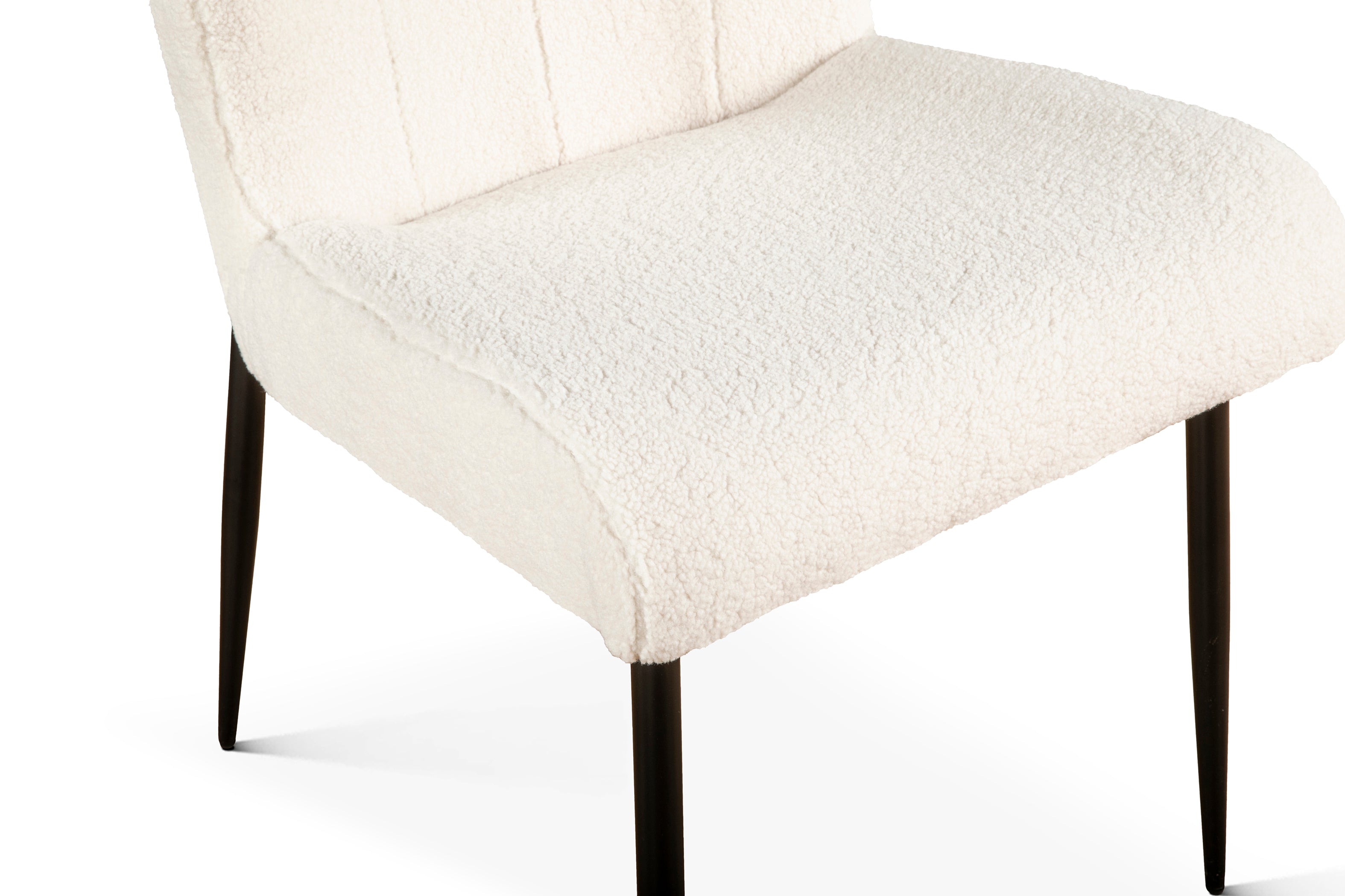 20" Dining Chair in White Bouclé