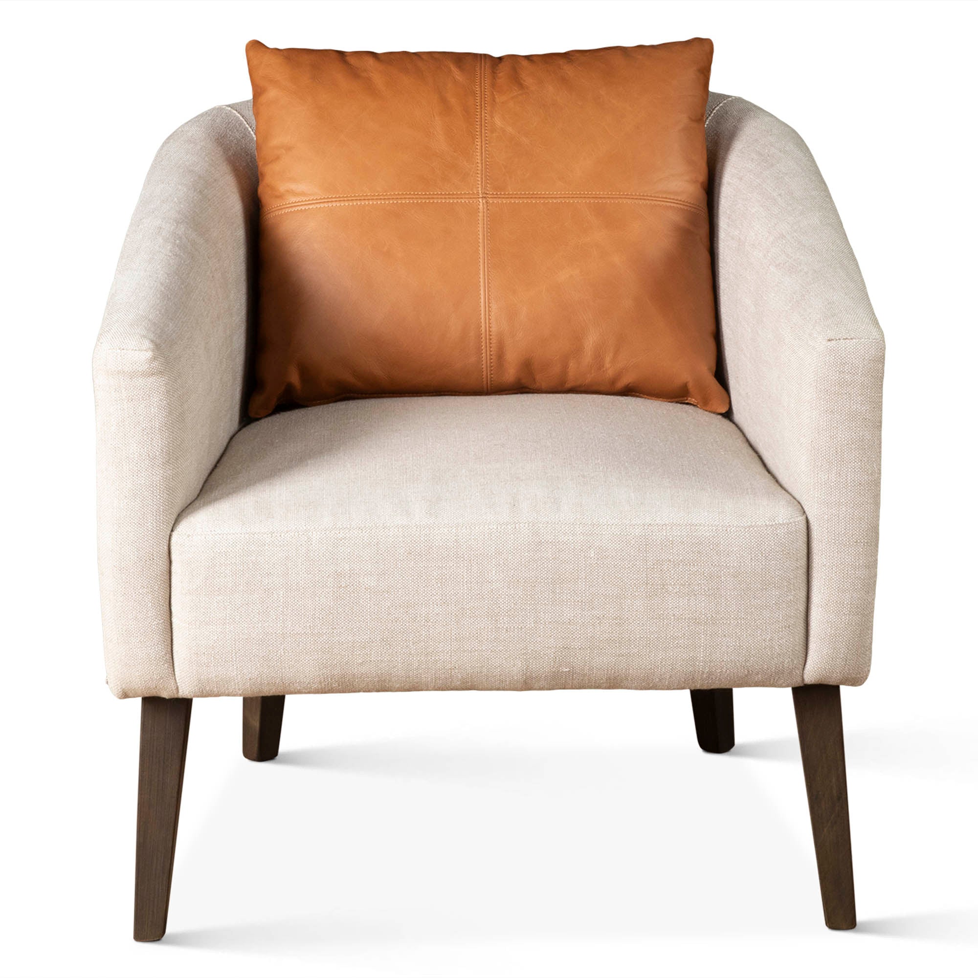 29" Beige Linen Accent Chair